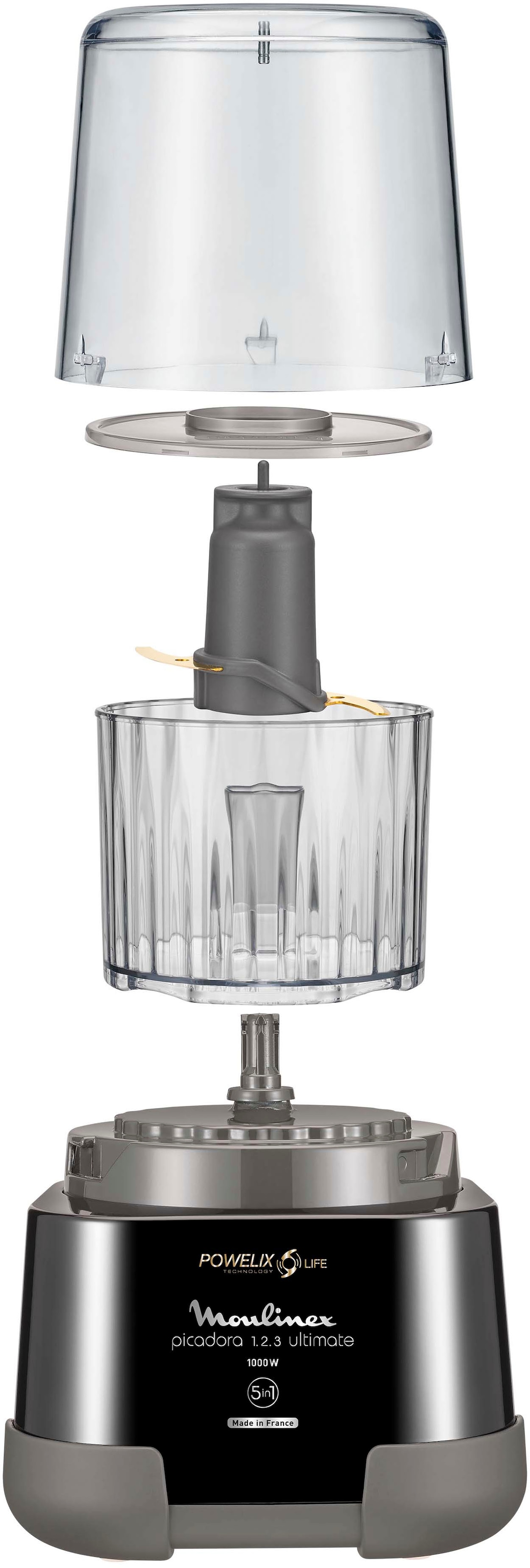 Moulinex Zerkleinerer »DP8108 Moulinette Ultimate«, 1000 W, 550 ml Kapazität, Easy-Press-System, Powelix-Klingen