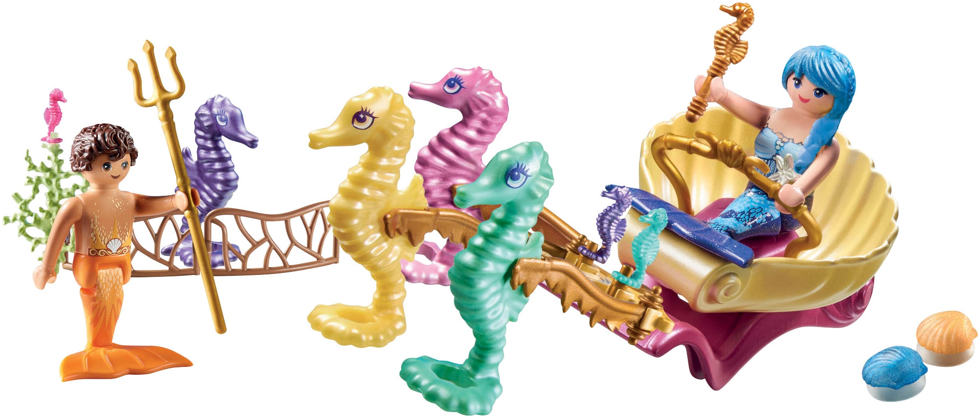 Playmobil® Konstruktions-Spielset »Meeresbewohner mit Seepferdchenkutsche (71500)«, (35 St.), Playmobil Princess Magic; Made in Europe
