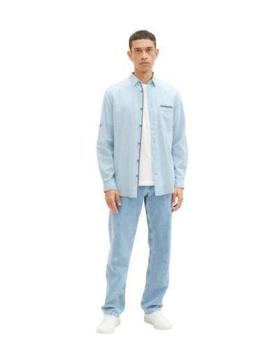 TOM TAILOR Langarmhemd, aus feiner Chambray-Qualität