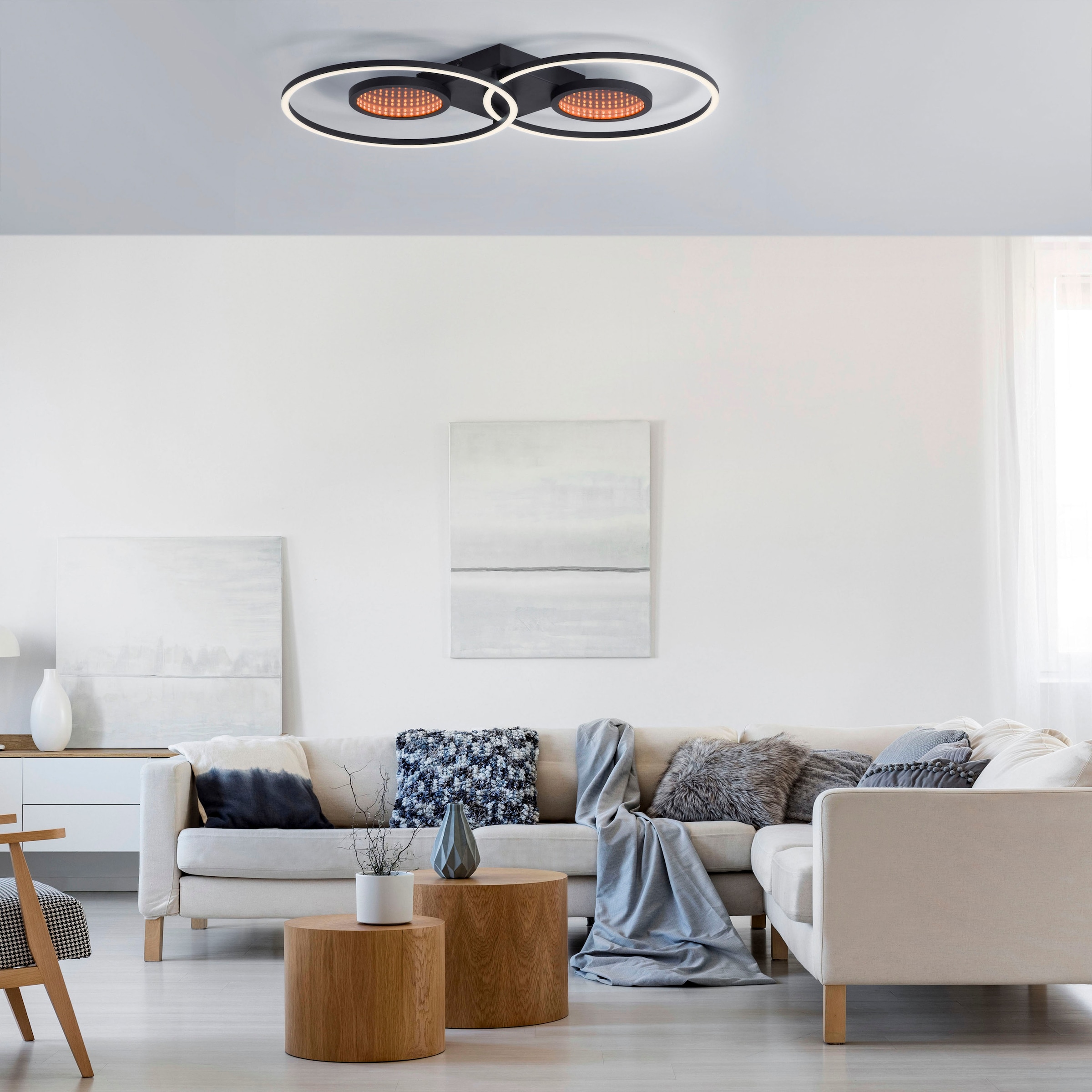 JUST LIGHT Deckenleuchte »TUNEL« LED-Board 1 Stk. warmweiß - kaltweiß