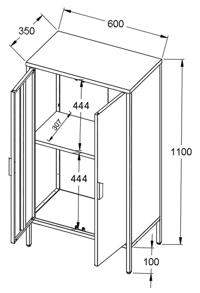 VCM Kommode »Stahl Kommode Sideboard Schrank Drehtüren Flokas M« 1 Stk. tlg.