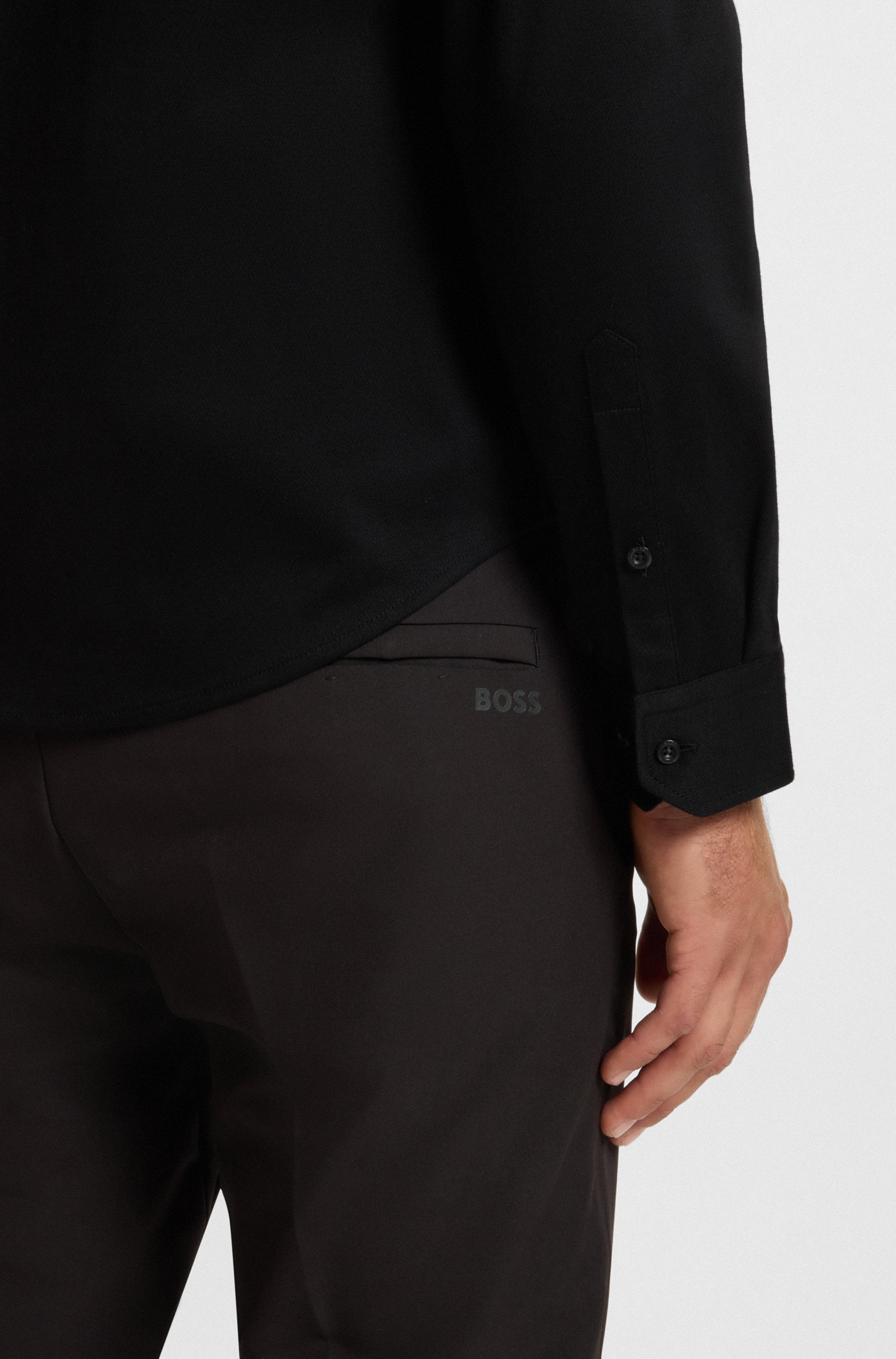 BOSS GREEN Langarmhemd »B Motion L«, softe Baumwolle, Vier-Wege-Stretch, knitterfrei