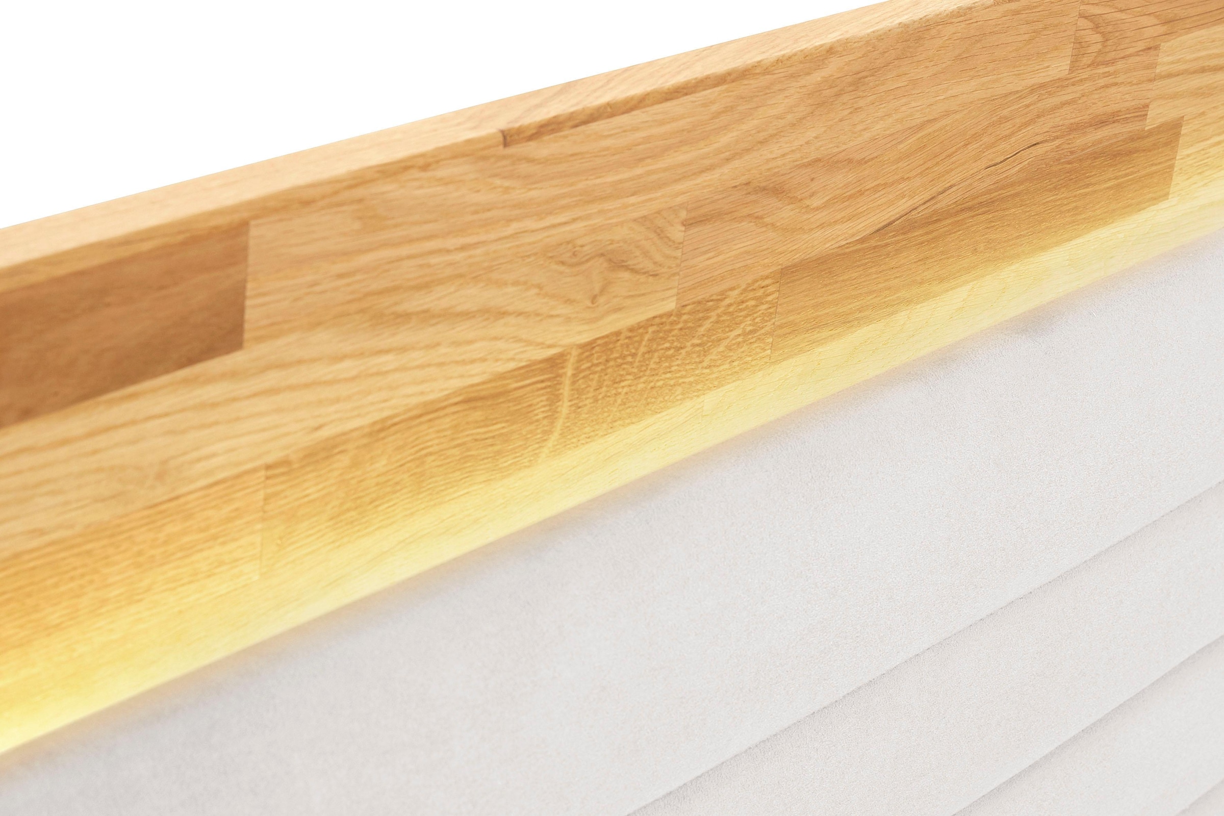 Places of Style Boxspringbett »Cup«, mit LED-Beleuchtung, Massivholzrahmen und Topper, in 2 Härtegraden