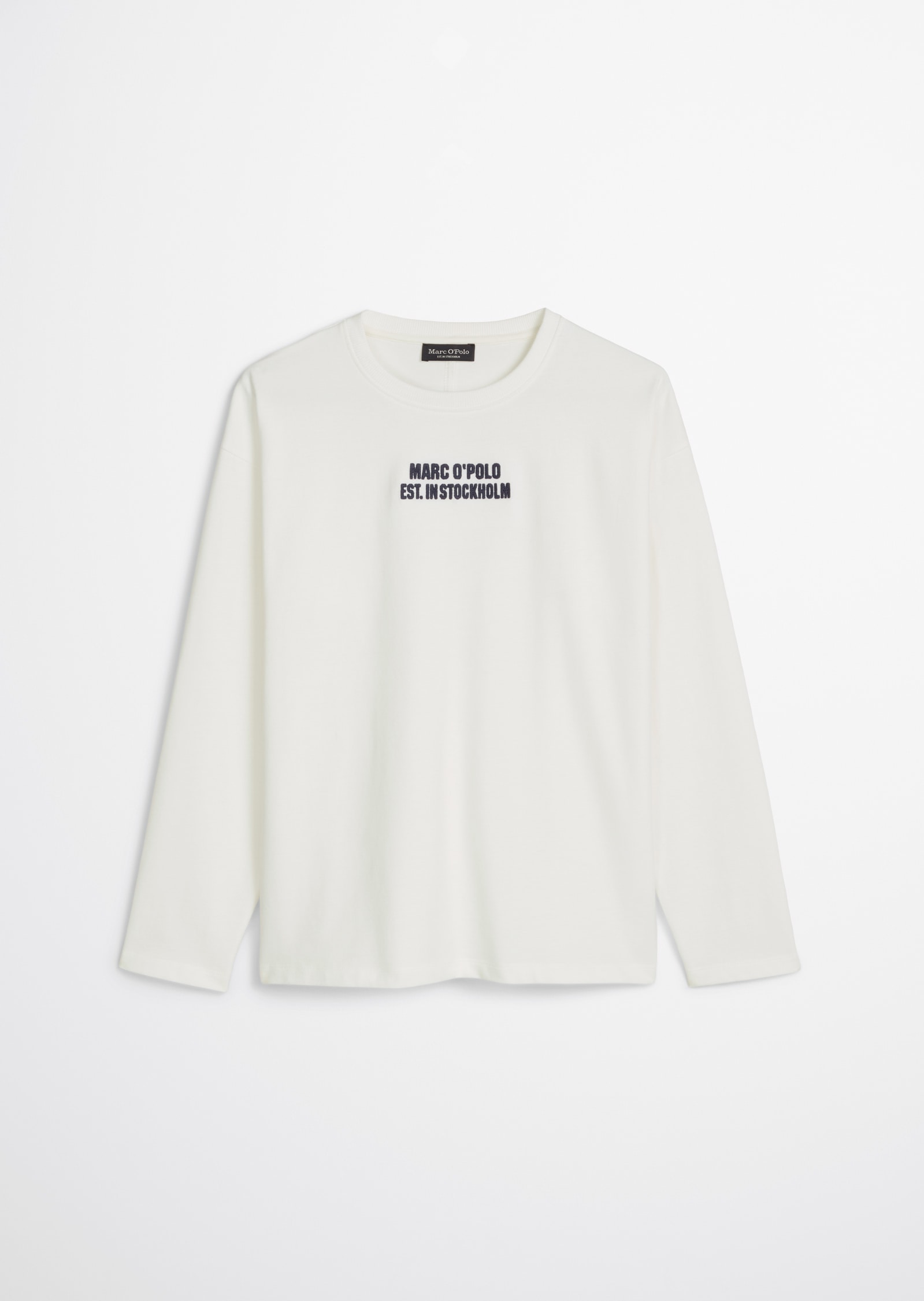 Marc O'Polo Junior Langarmshirt für Jungs, kontrastfarbene Logo-Stickerei auf der Brust