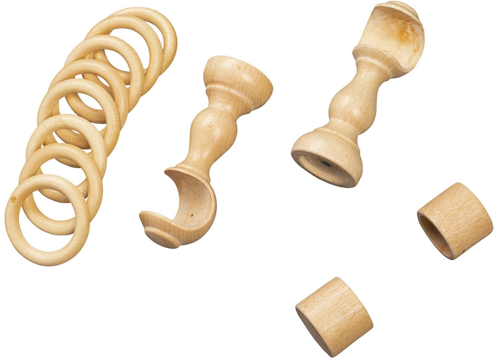 SN DECO GROUP Gardinenstange »Cafiro«, 1 läufig-läufig, Fixmaß, 28 mm, Holz, verschiedene Längen und Farben, Komplettset
