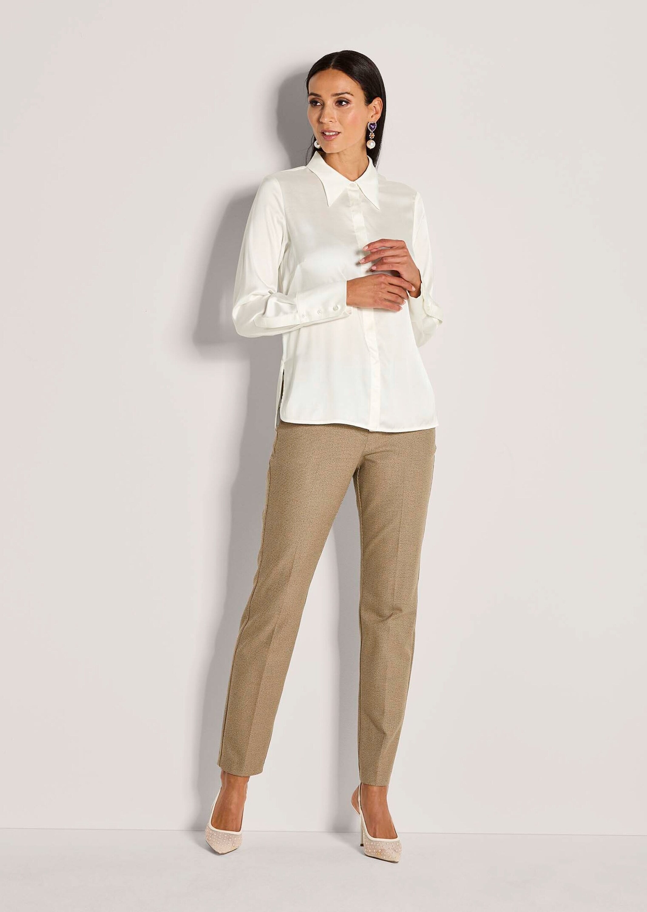 MADELEINE Hemdbluse »Hemdbluse Elegante Viskosebluse mit verdeckter Knopfleiste«