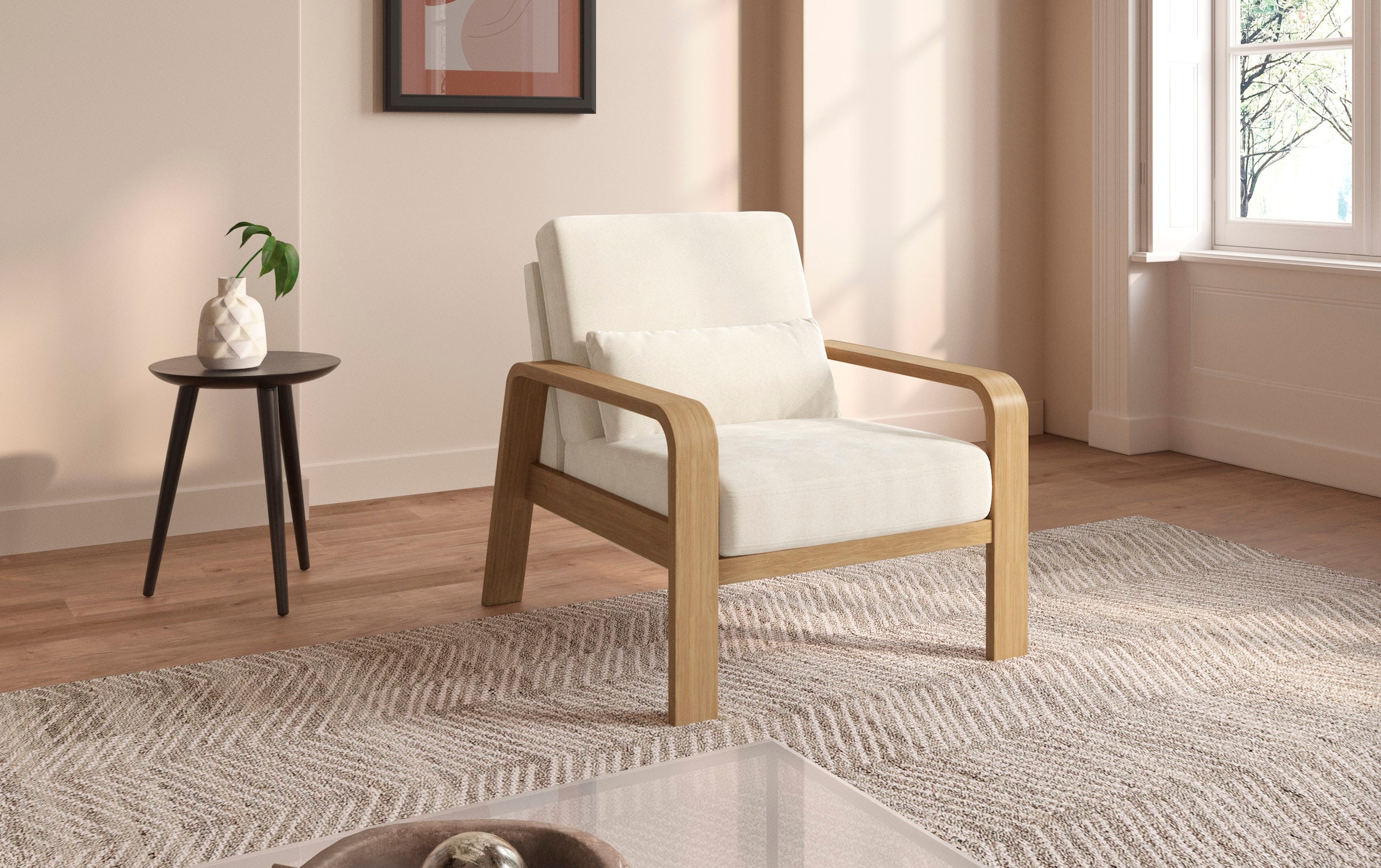 sit&more Sessel »Kolding«, Armlehnen aus Buchenholz in natur, verschiedene Bezüge und Farben