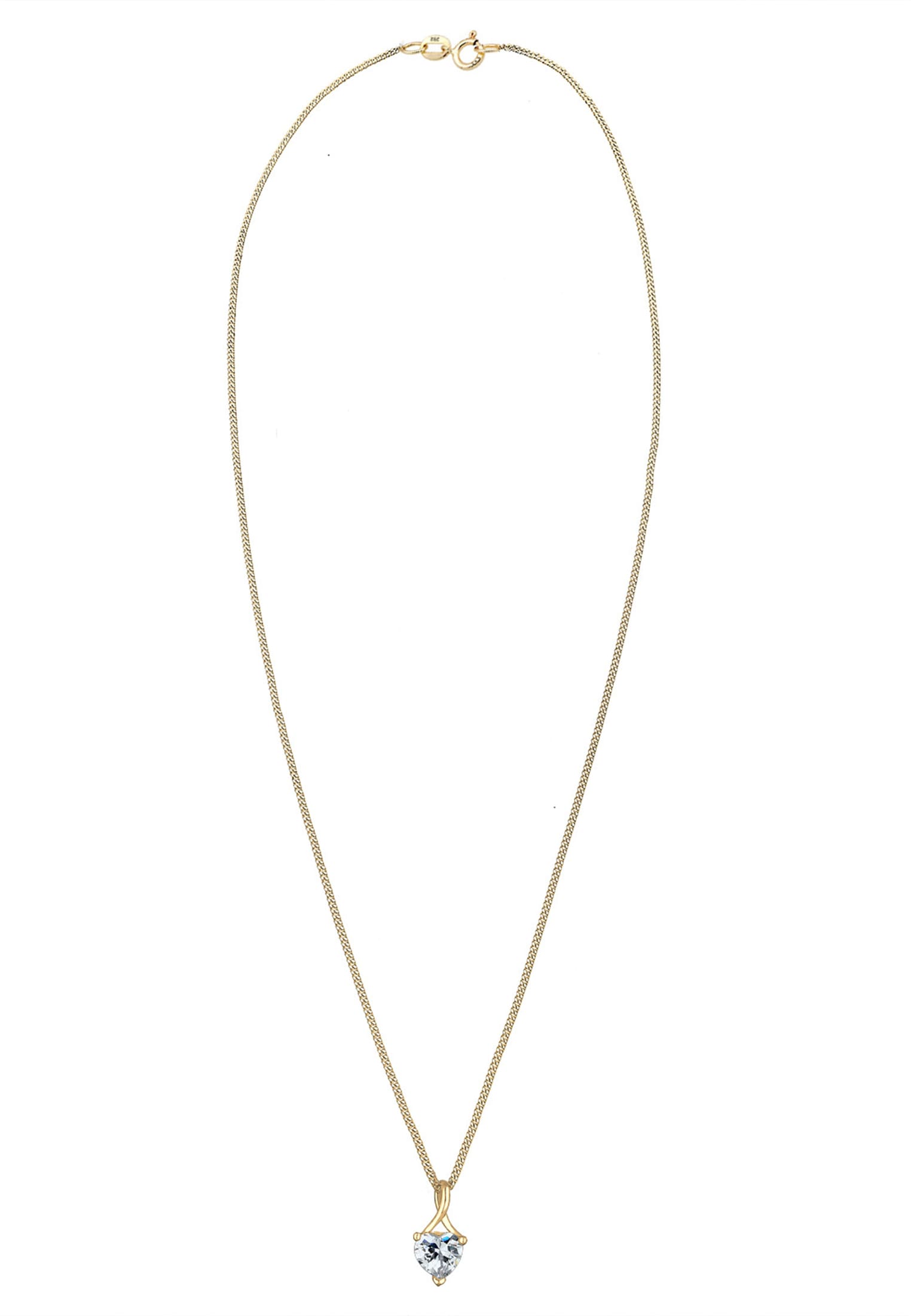 Elli Premium Silberkette »Halskette Herz Infinity Zirkonia 585 Gelbgold«