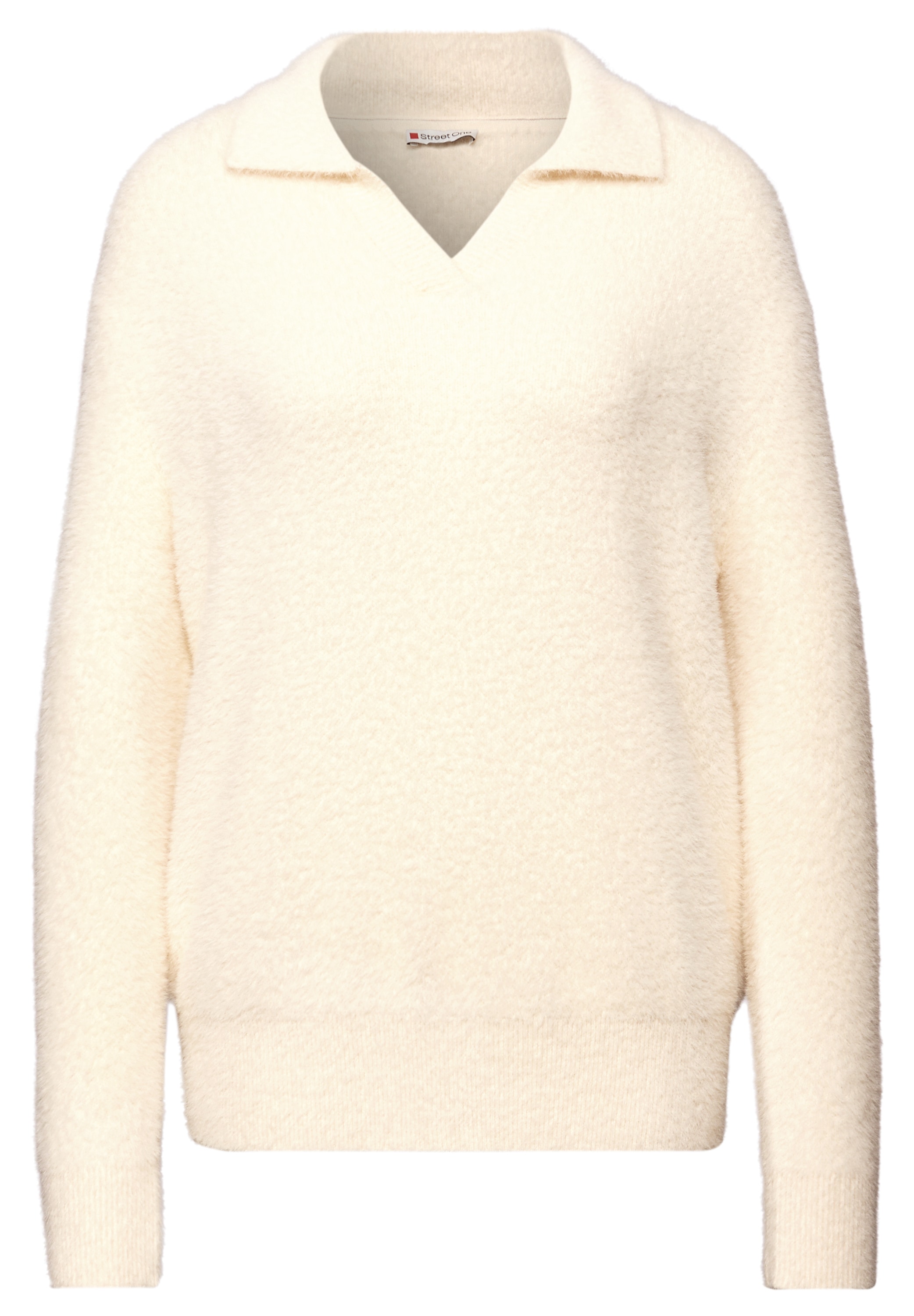 STREET ONE Strickpullover flauschiges Federgarn, Regular Fit