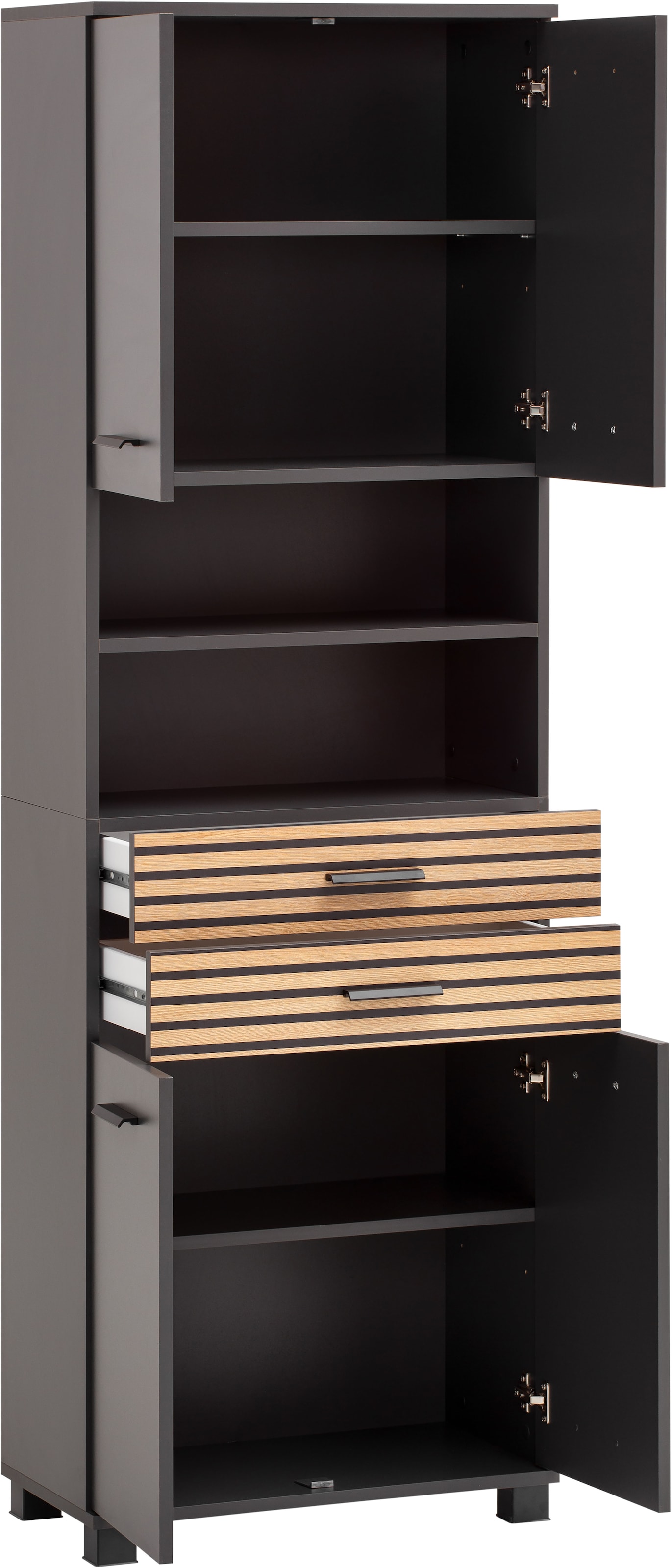 welltime Hochschrank »Katta, Breite 59 cm« Schubladenfronten mit Akustikprint