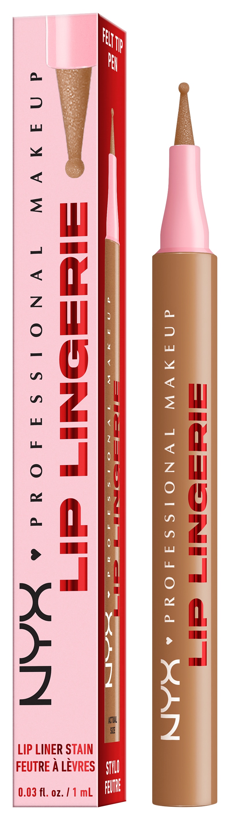 NYX PROFESSIONAL MAKEUP Lippenstift »LIP LINGERIE LIP LINER STAIN« wisch- und wasserfesten Halt, mit präziser Filzkugelspitze