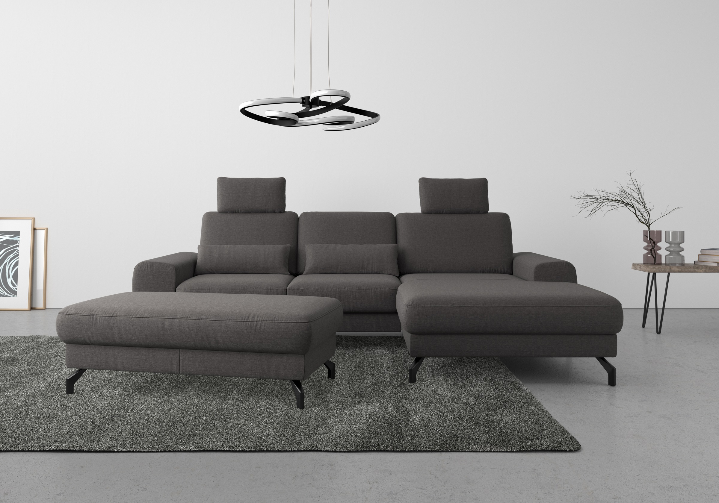 sit&more Ecksofa »Cinturo L-Form« inklusive Sitztiefenverstellung und Federkern, Sitzhöhe 45 cm