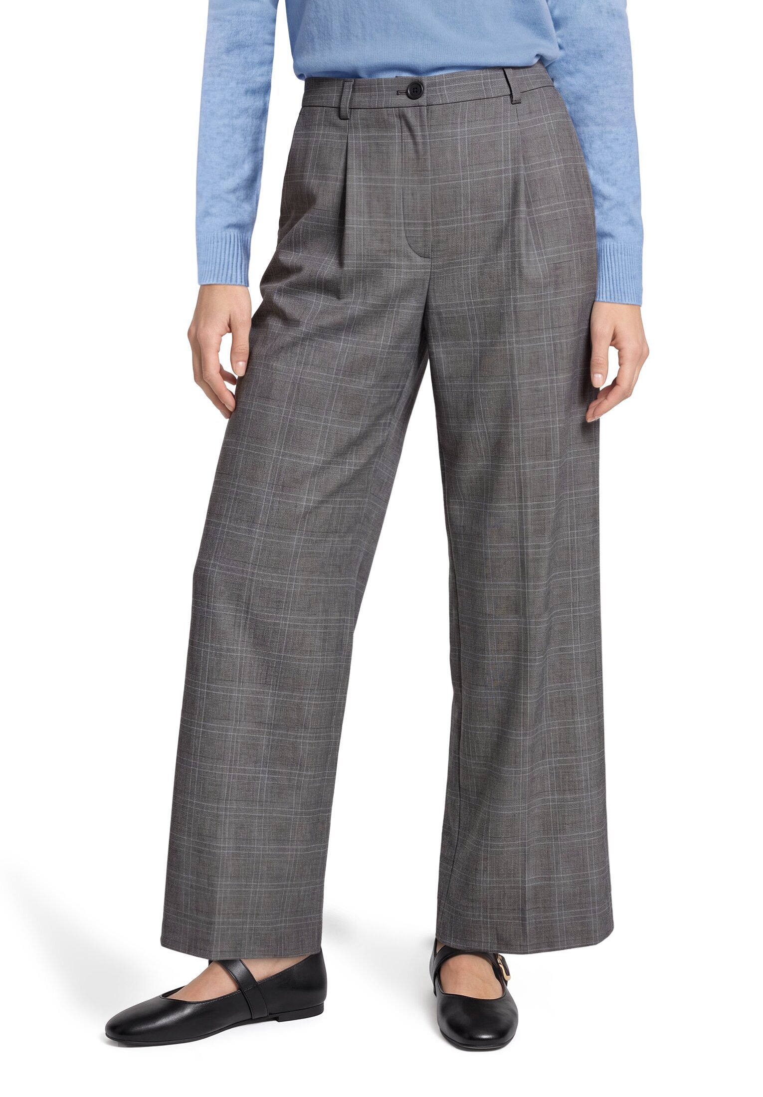 Betty&Co Stoffhose »Karo-Hose mit weitem Bein«