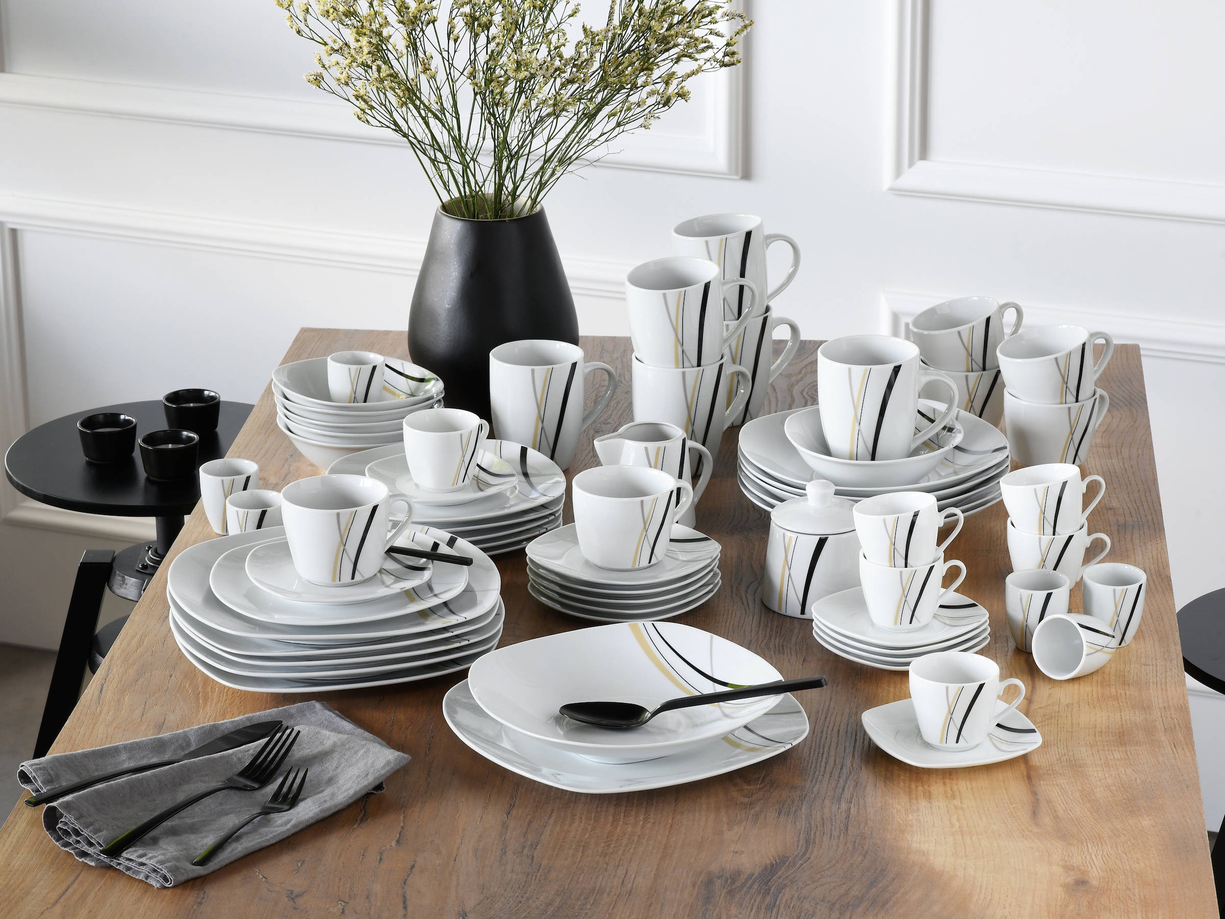 CreaTable Kombiservice »Square City Line, Kombi-Service 62-tlg« Moderner Urban Style