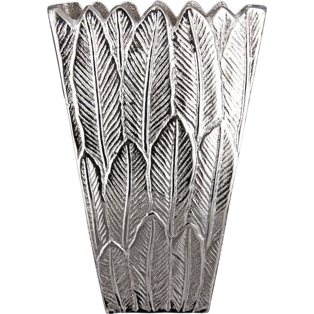 Casablanca by Gilde Dekovase »Feder«, (1 St.), Vase aus Aluminium,  Dekoobjekt auf Rechnung bestellen
