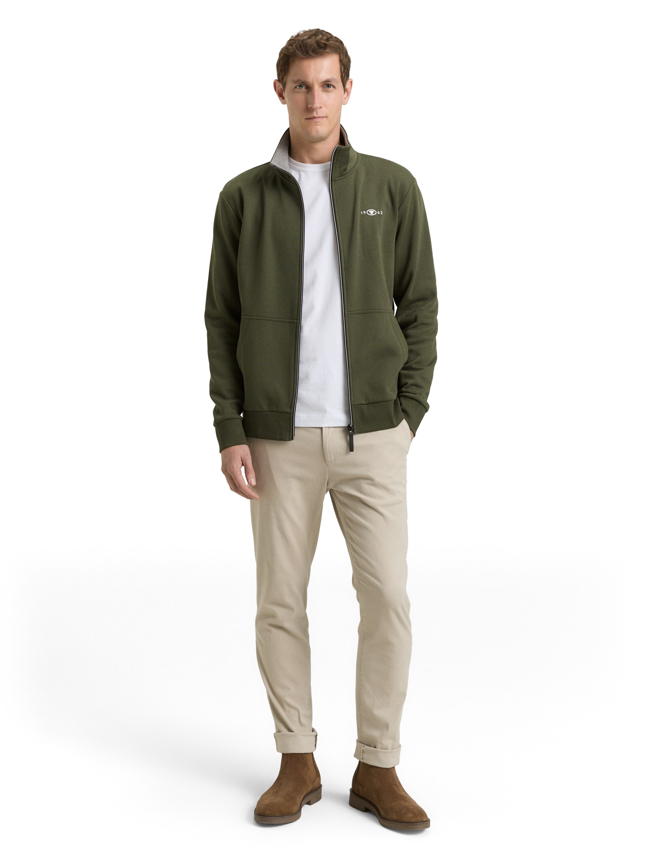 TOM TAILOR Sweatjacke mit Logo Stickerei