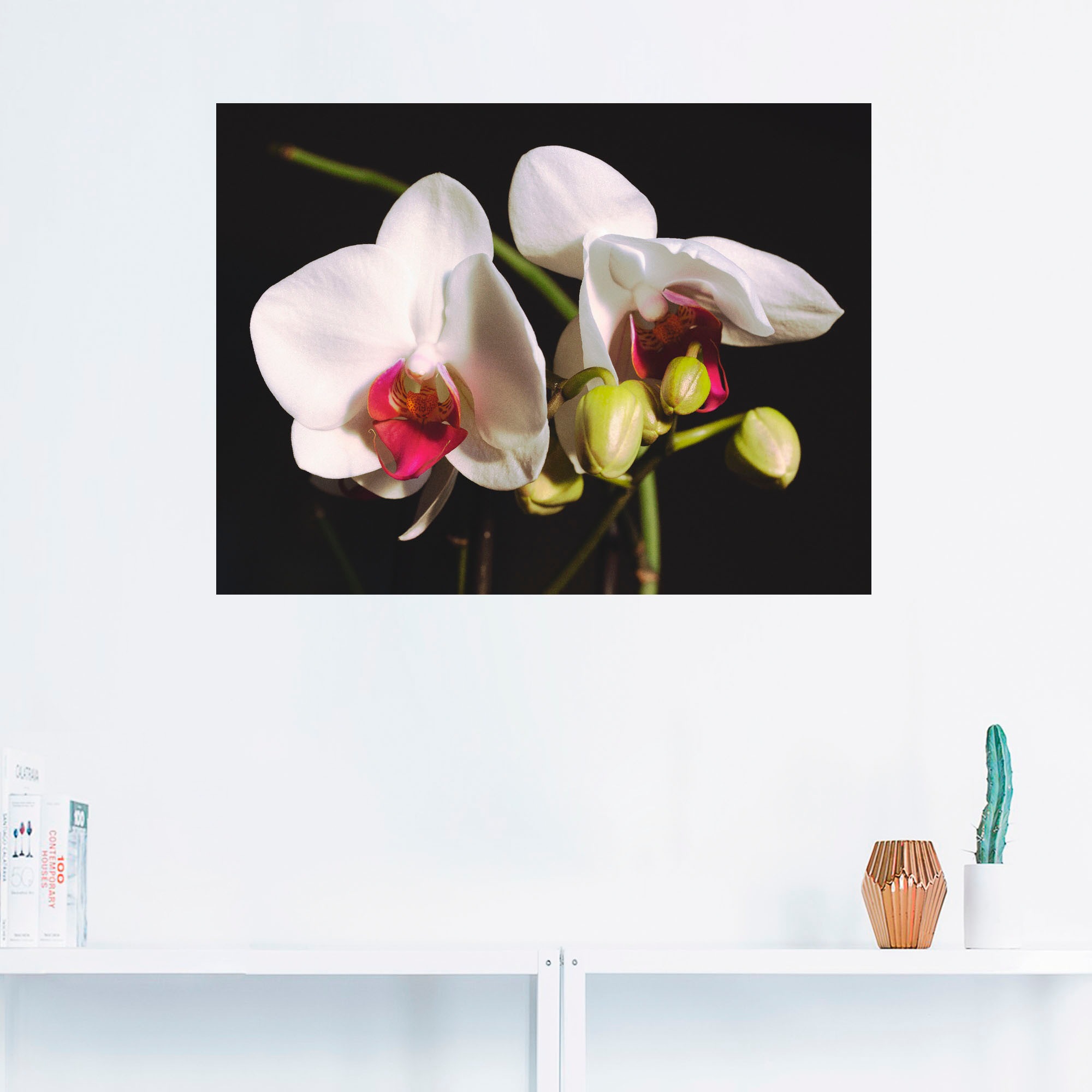 Artland Wandbild »weiße Orchidee«, Blumen, (1 St.), als Leinwandbild, Wandaufkleber oder Poster in versch. Größen