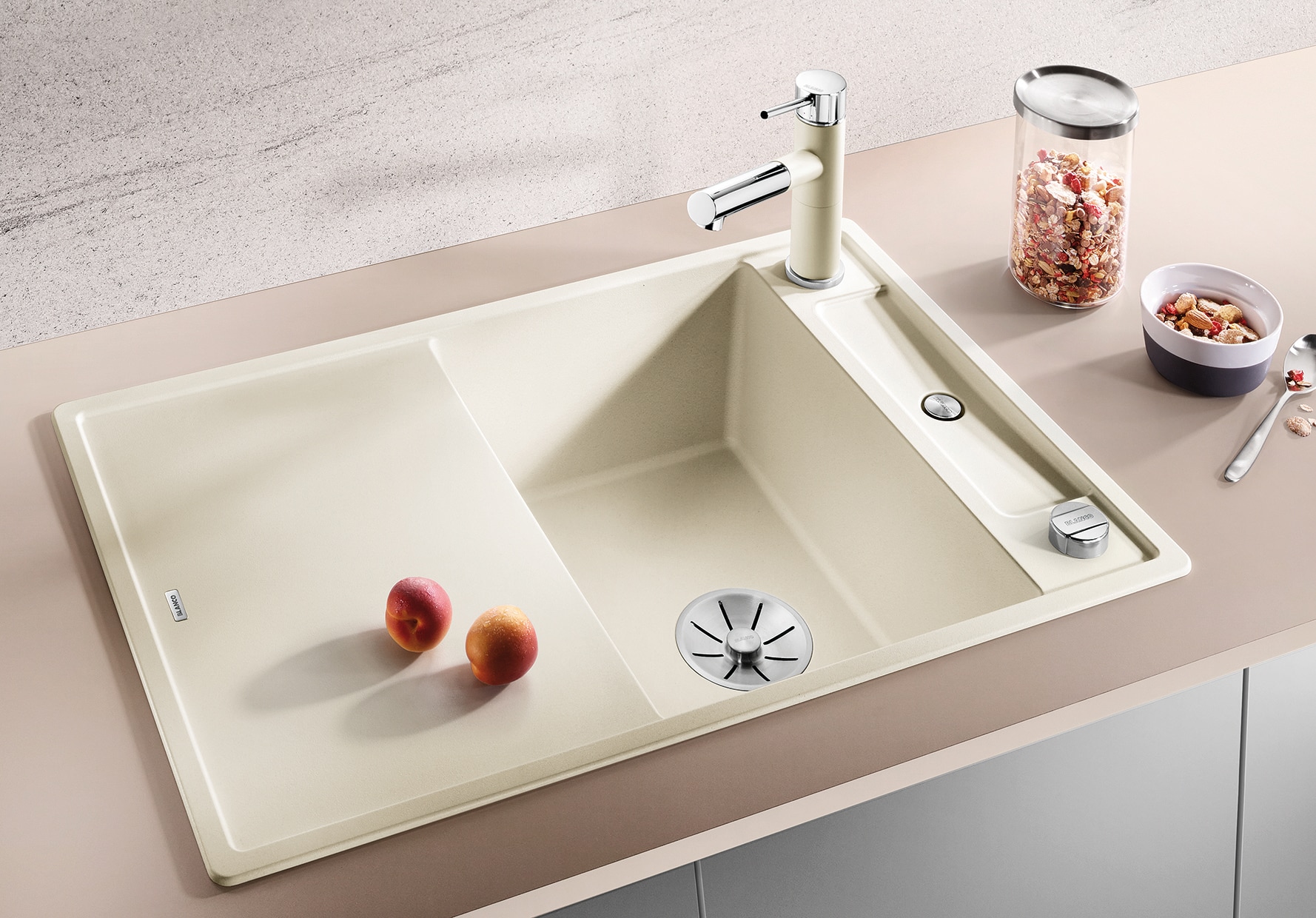 Blanco Granitspüle »AXIA III 45 S«, aus SILGRANIT®, inkl. Esche-Compound-Brückenschneidbrett