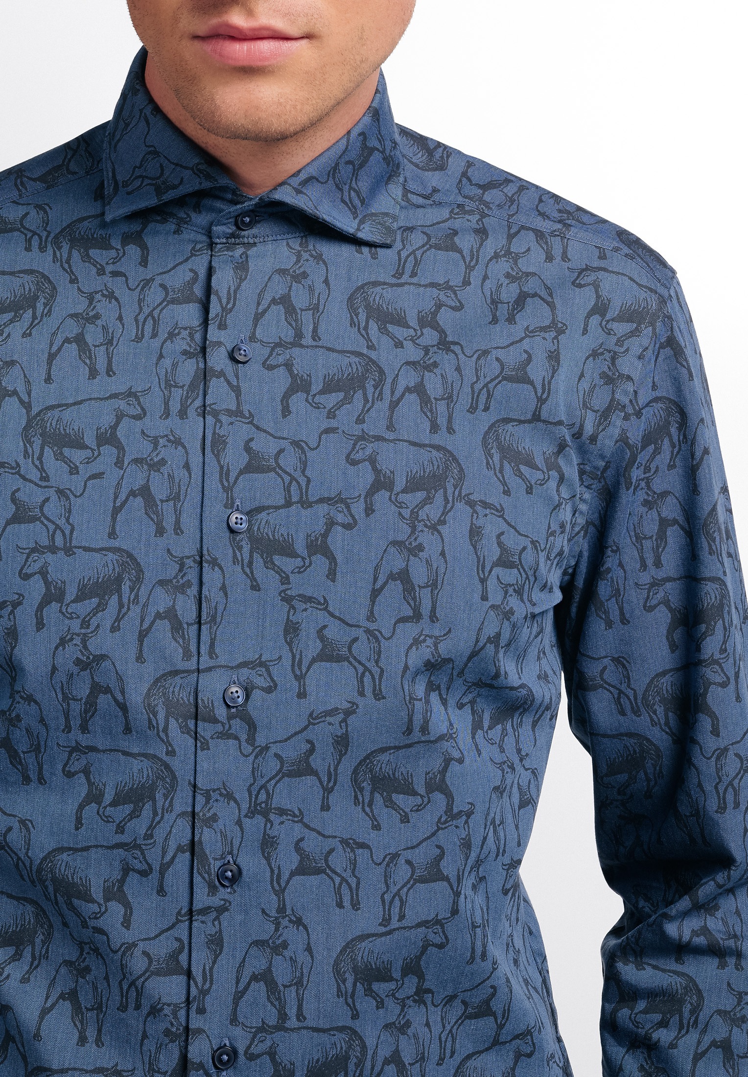 Eterna Langarmhemd »SLIM FIT« EASY IRON (bügelleicht)