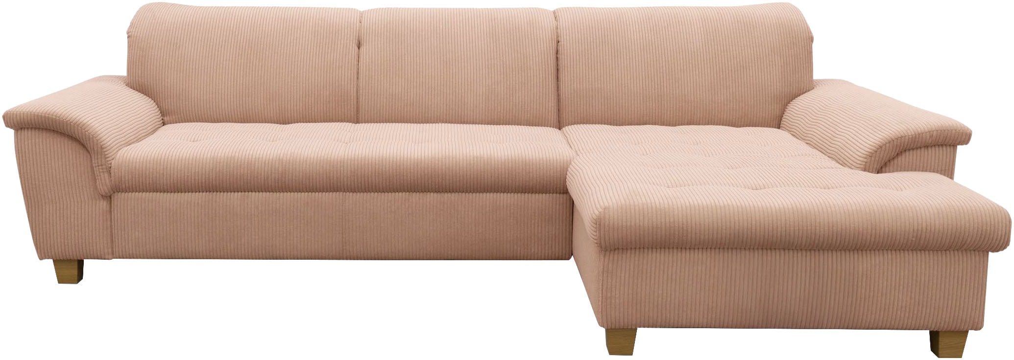 OTTO home Ecksofa »Egedal 279 x 162 cm, auch mit Schlaffunktion & Bettkasten, Holzfüße« L-Form, aus haustierfreundlichem Pet Friendly Cord
