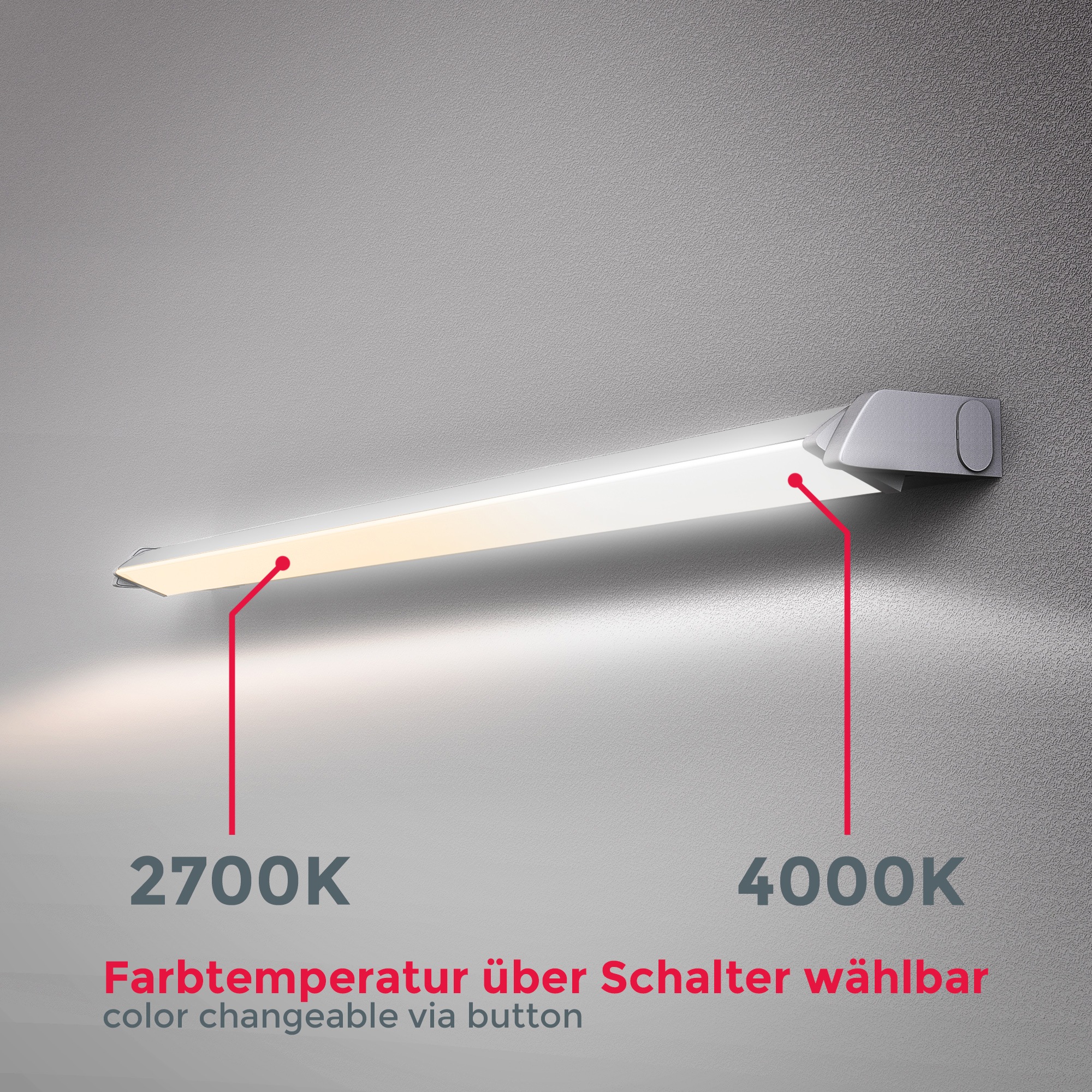 B.K.Licht Lichtleiste, 1 flammig-flammig, Unterbaulampe, online Küchenleiste, mit Garantie schwenkbar, | Jahren 3 silber, XXL Schrank-Lampe, kaufen 8W