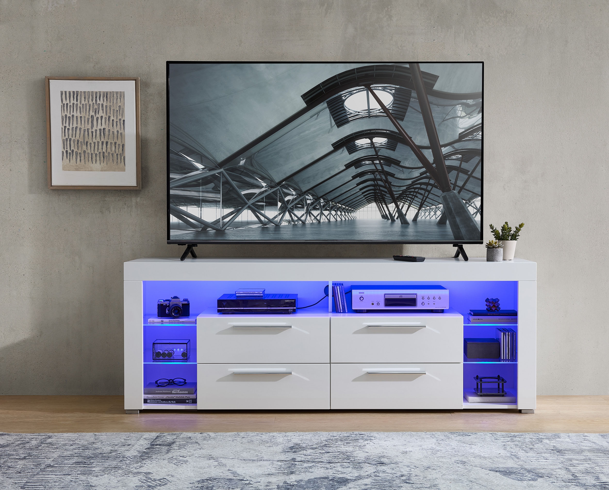 Stolkom TV-Schrank »Goal« 4 Schubkästen, 6 offenen Fächern, Stellmaß 179/66/44 cm