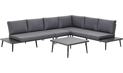 Gartenlounge-Set »Denver«, (Set, 14 tlg., 2x 2er Sofa mit Ablae, 1x Ecke, 1x Sessel,...