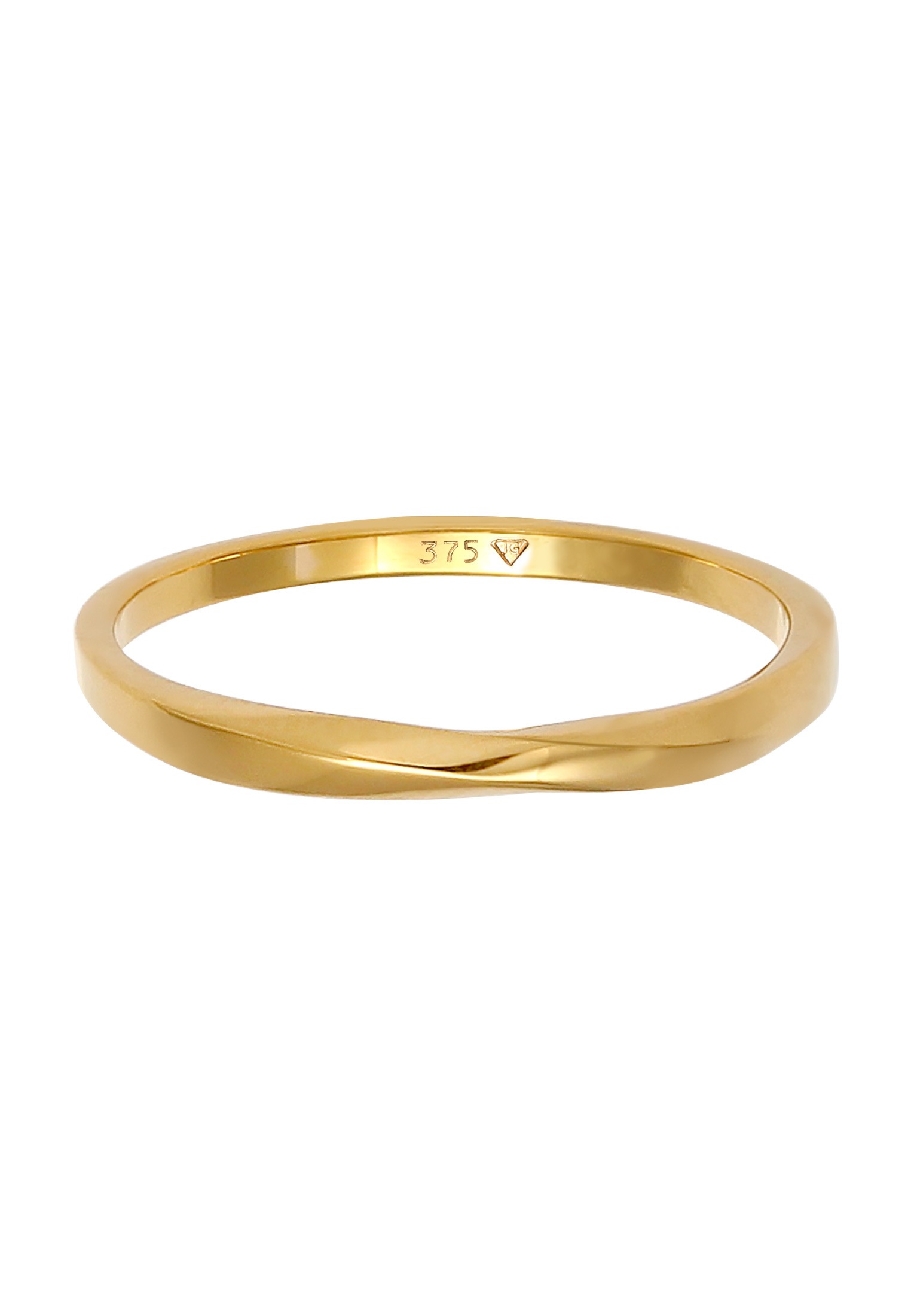 Elli Premium Silberring »Ring Basic Bandring Twist Gedreht 375 Gelbgold«