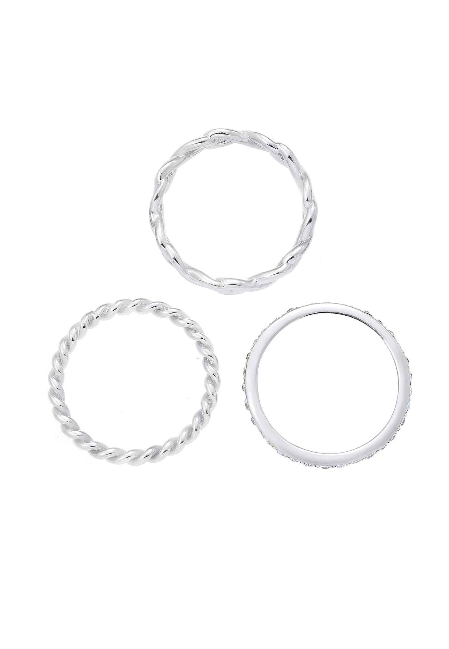 Elli Ring-Set »Ring Ring Set Infinity Kristalle 925 Silber«