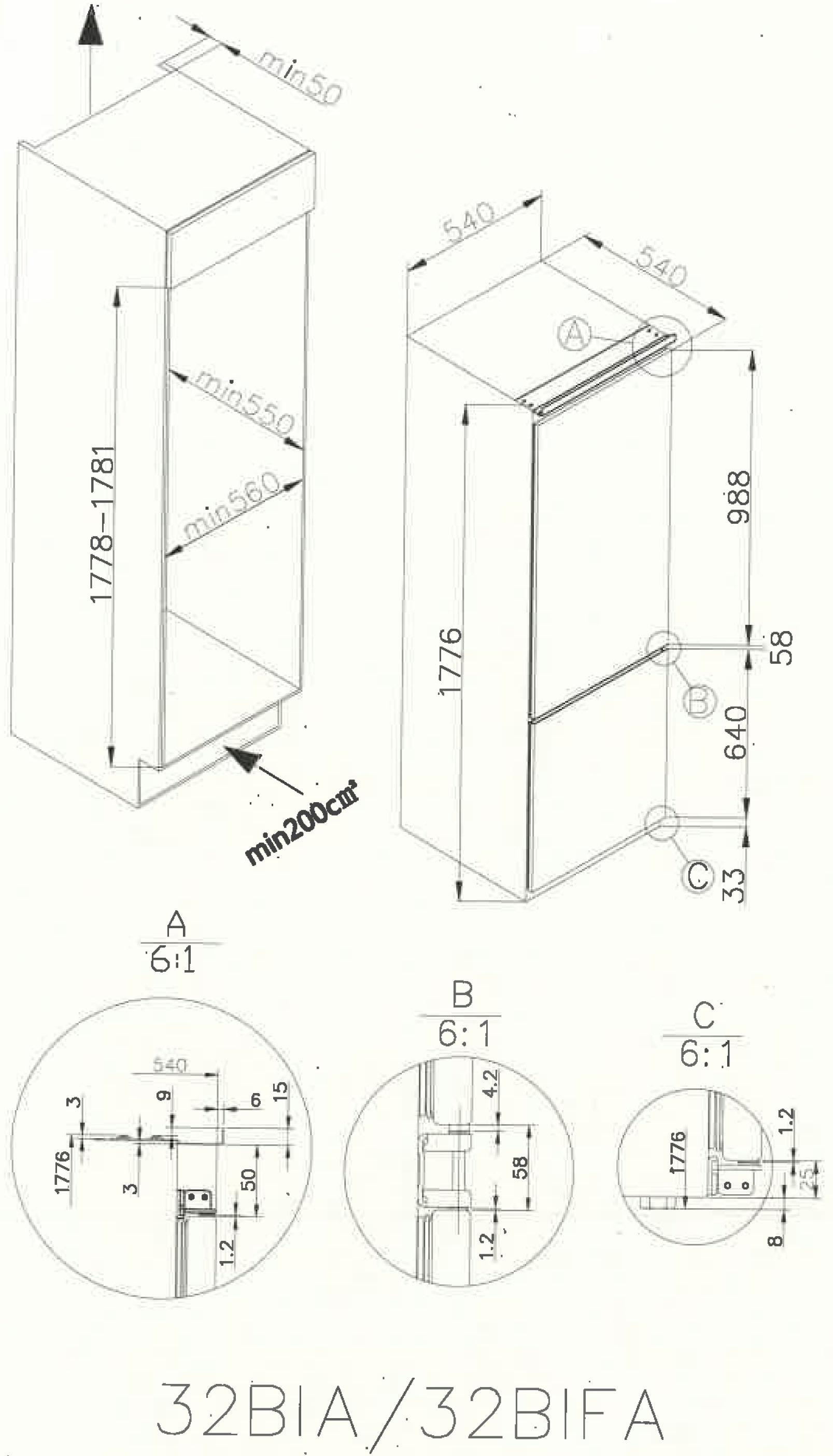 Amica Einbaukühlgefrierkombination »BK313.3AA/EKGC 16177«, Sicherheitsglas