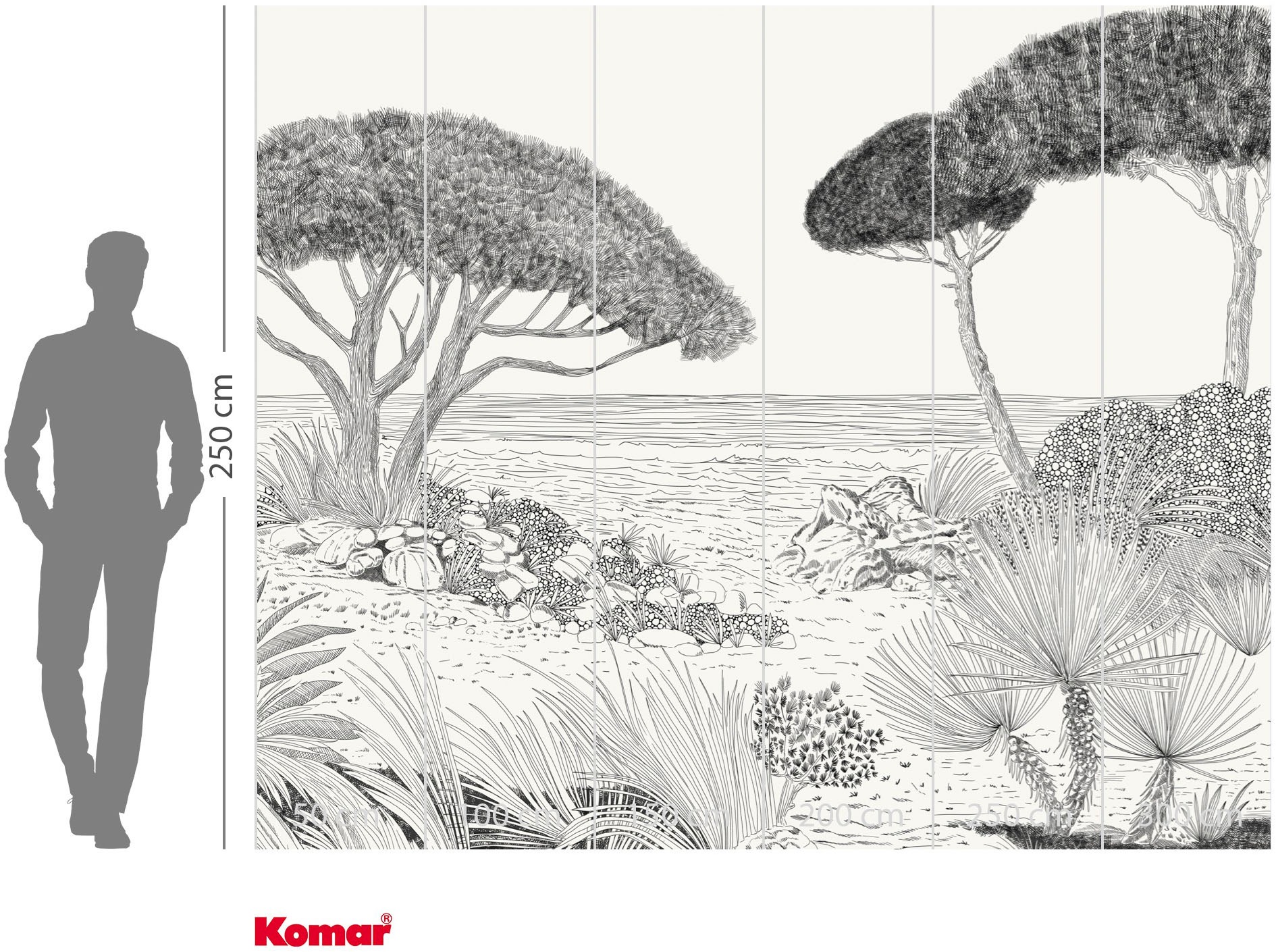 Komar Fototapete »Vlies Fototapete - Shoreline - Größe 300 x 250 cm« Motiv | bedruckt glatt