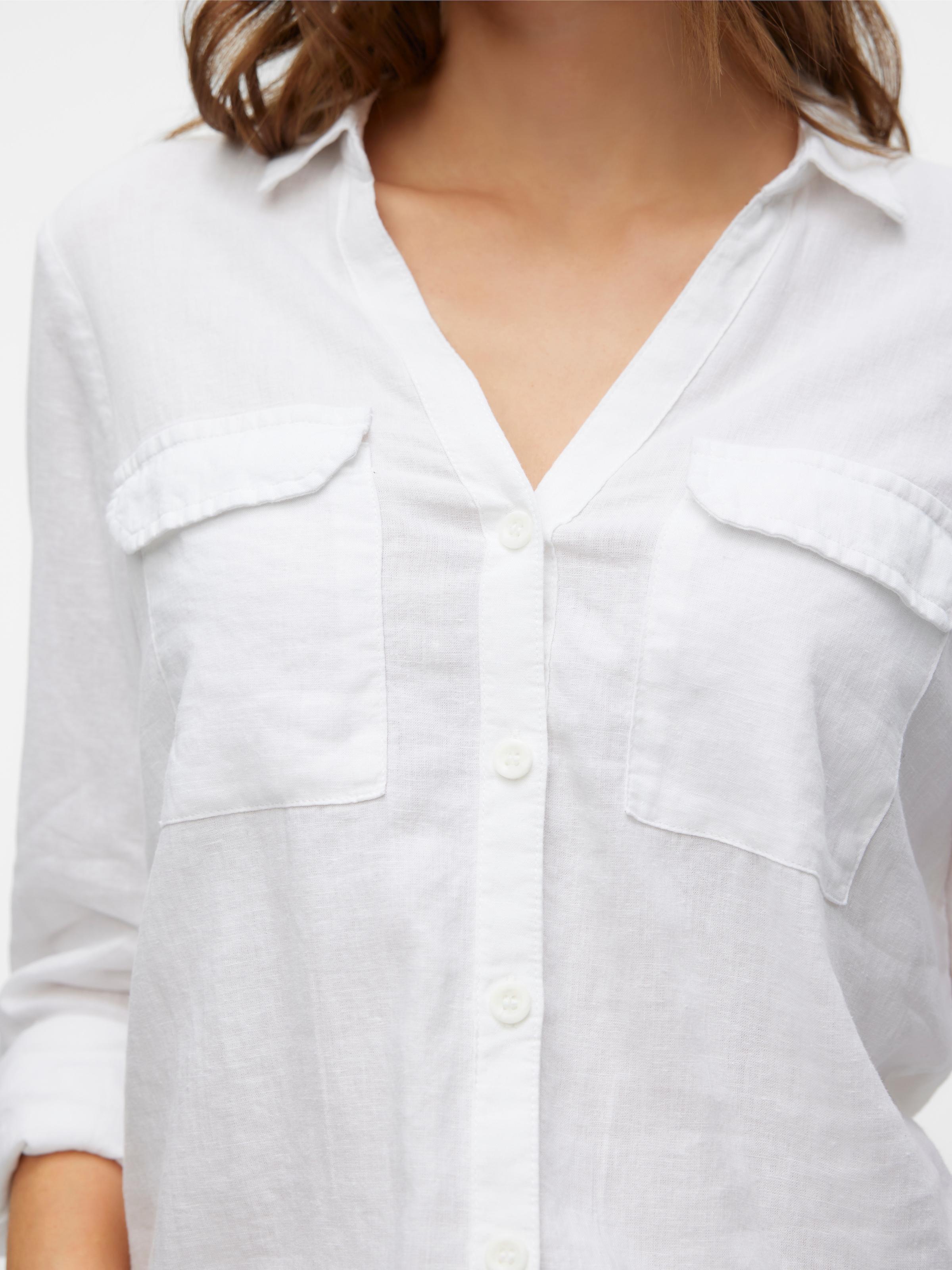 Vero Moda Langarmbluse »VMLINN BUMPY LS SHIRT WVN NOOS« Viskosemischung, regular fit, mit Leinen