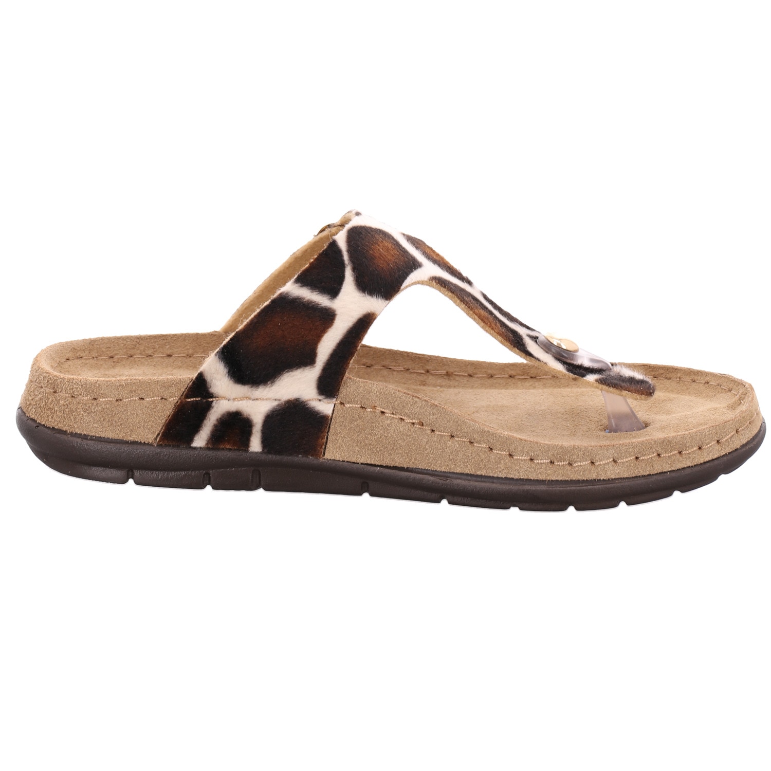Rohde Zehentrenner »Rodigo Giraffe«  Sommerschuh, Pantolette mit Kuhfell-Print