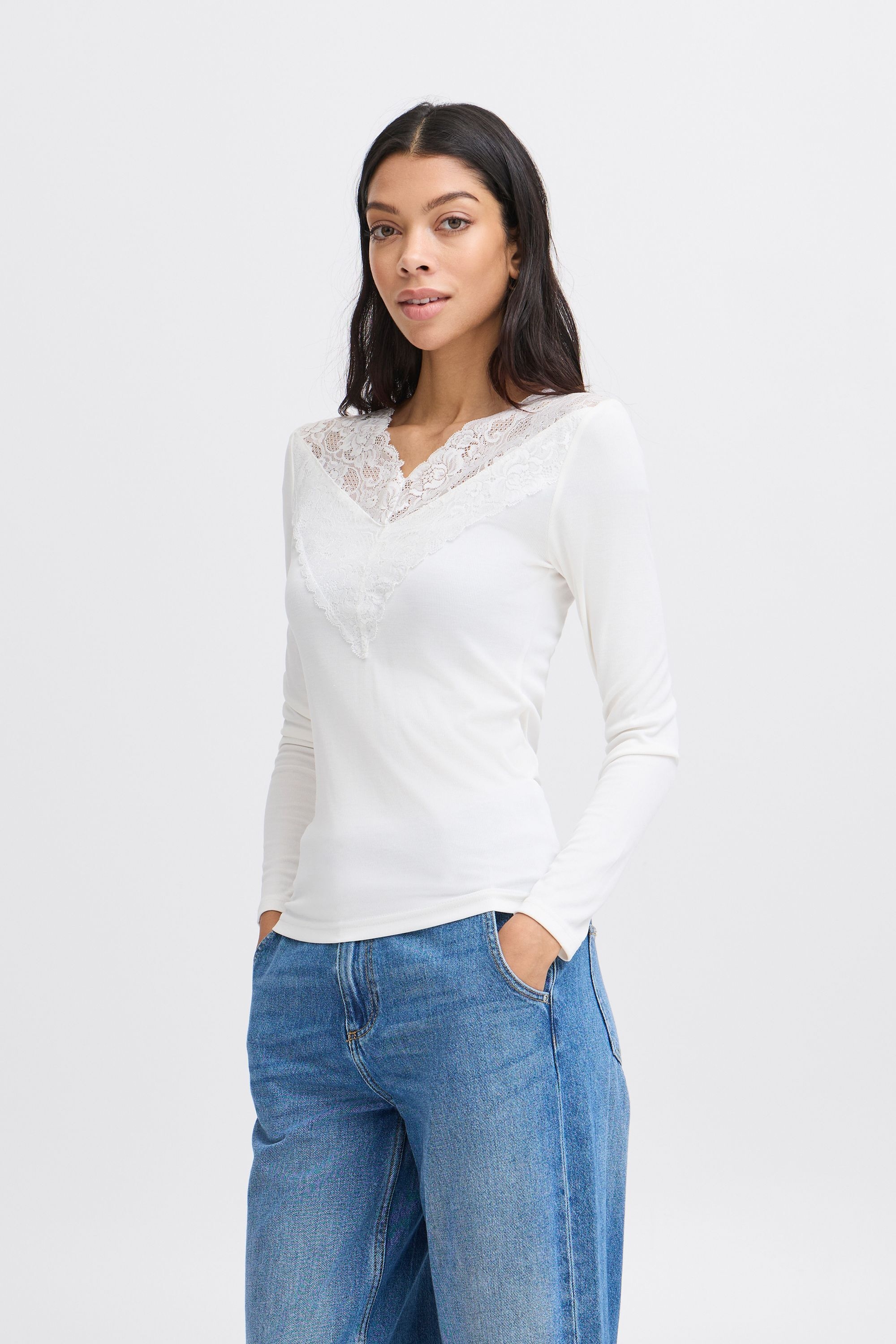 b.young Longsweatshirt »Longtop BYPIRENI LACE TOP -«