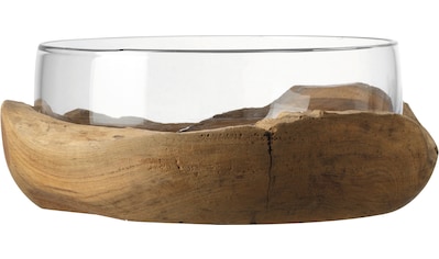 LEONARDO Obstschale »Terra«, aus Glas, Ø 28 cm, mit Teaksockel kaufen