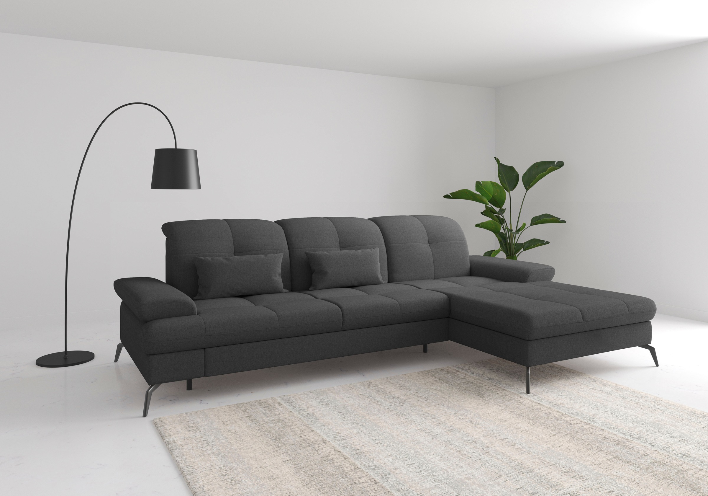 sit&more Ecksofa »Amica, L-Form, inkl. Sitztiefenverstellung & Armteilverstellung« wahlweise mit Bettfunktion, Bettkasten und Kopfteilverstellung