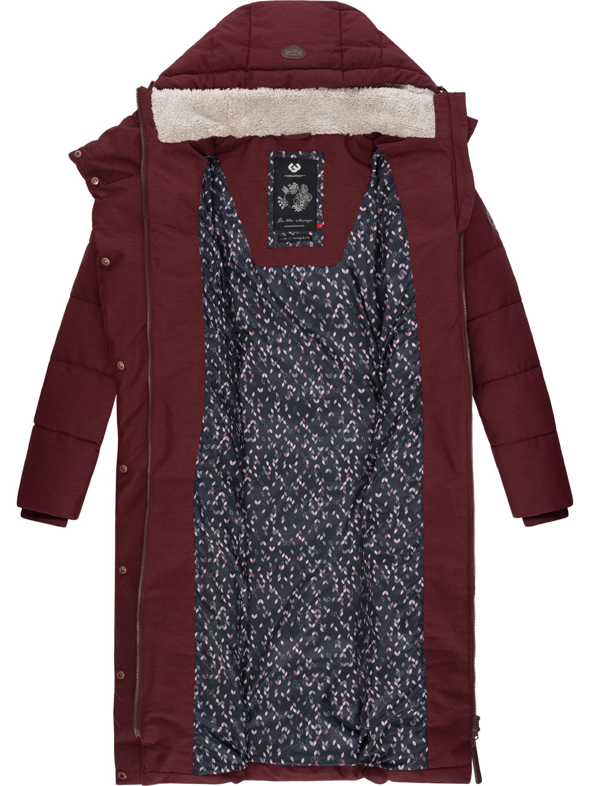 Ragwear Wintermantel »Wintermantel Pavla Long«, extralanger Winterparka mit Teddyfutter und Kapuze