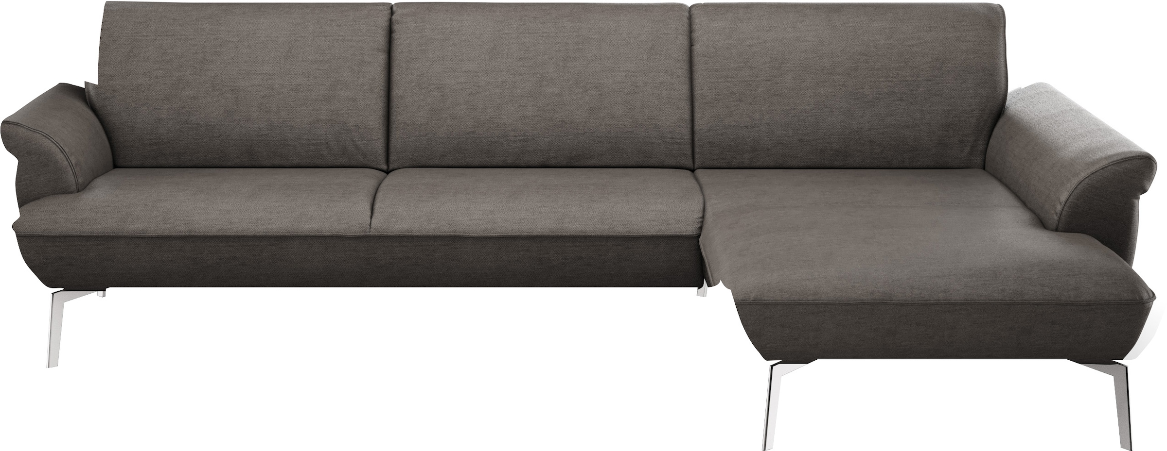 Ecksofa »himolla 9900«, Recamiere rechts o. links, Füße Aluminium, ohne Hocker