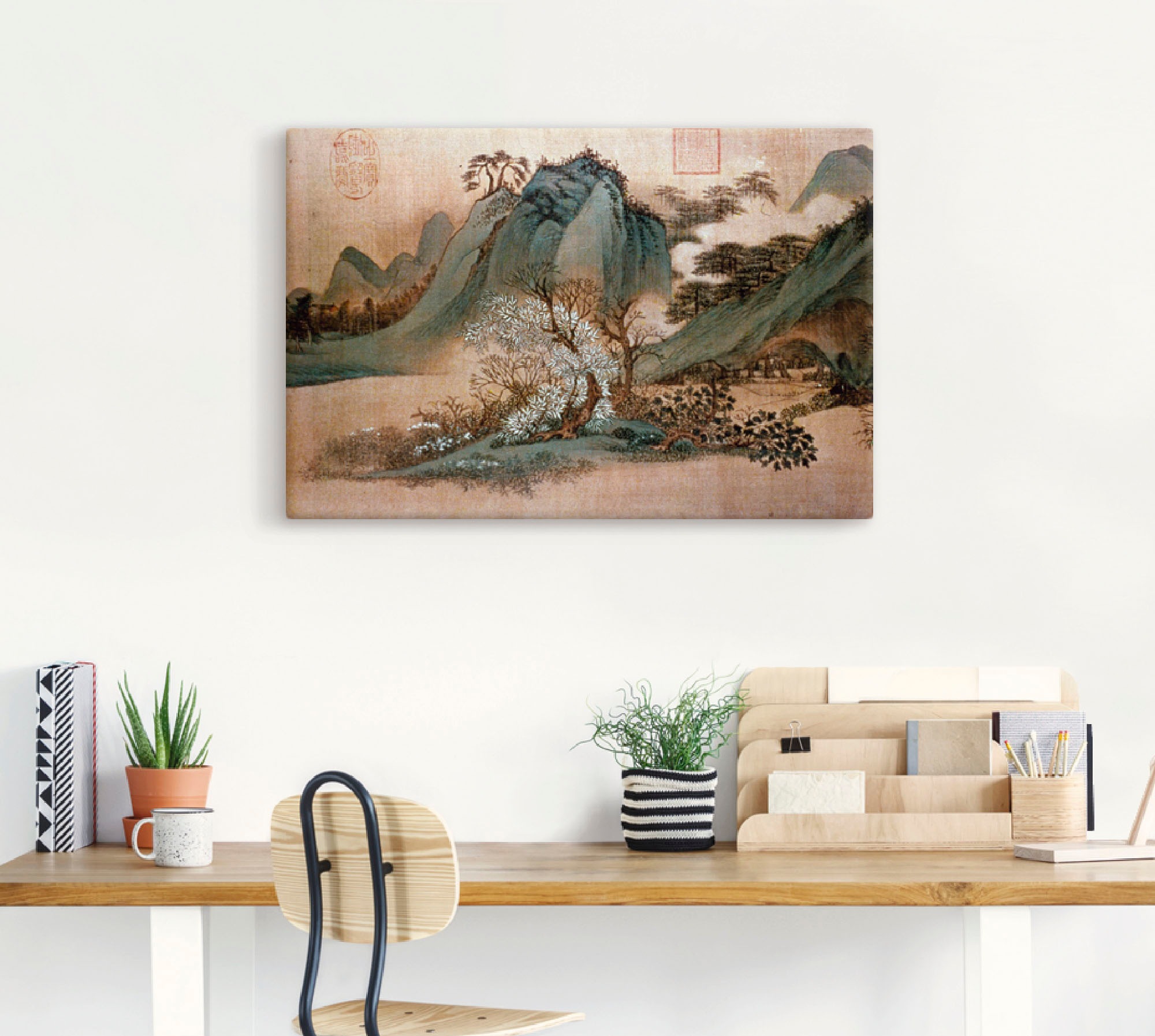 Artland Wandbild »Weiße Wolken und grüne Berge«, Asien, (1 St.), als Leinwandbild, Poster in verschied. Größen