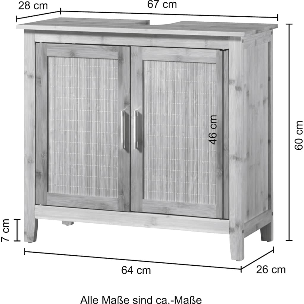 welltime Waschbeckenunterschrank »Bambus«