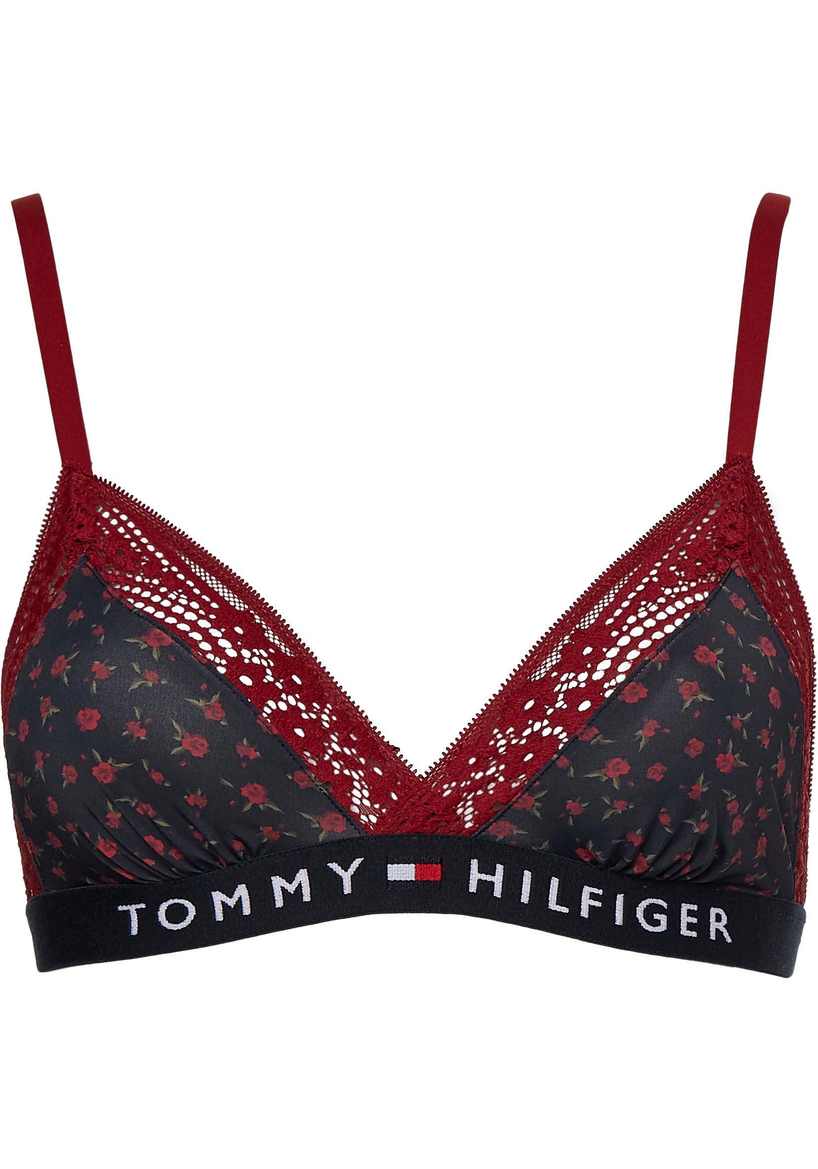 Tommy Hilfiger Underwear Triangel-BH, mit Druck bei Spitzenkante floralem und ♕