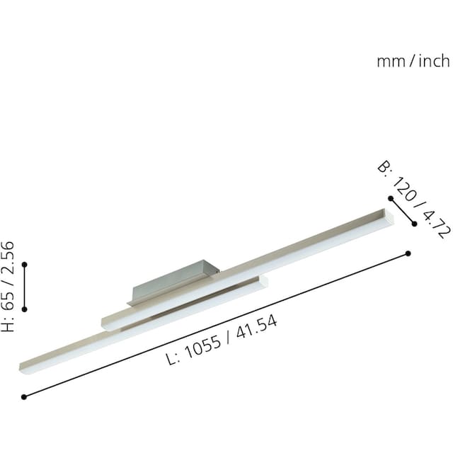 EGLO Deckenleuchte »FRAIOLI-C«, LED-Board, nickel matt / L105,5 x H6,5 x