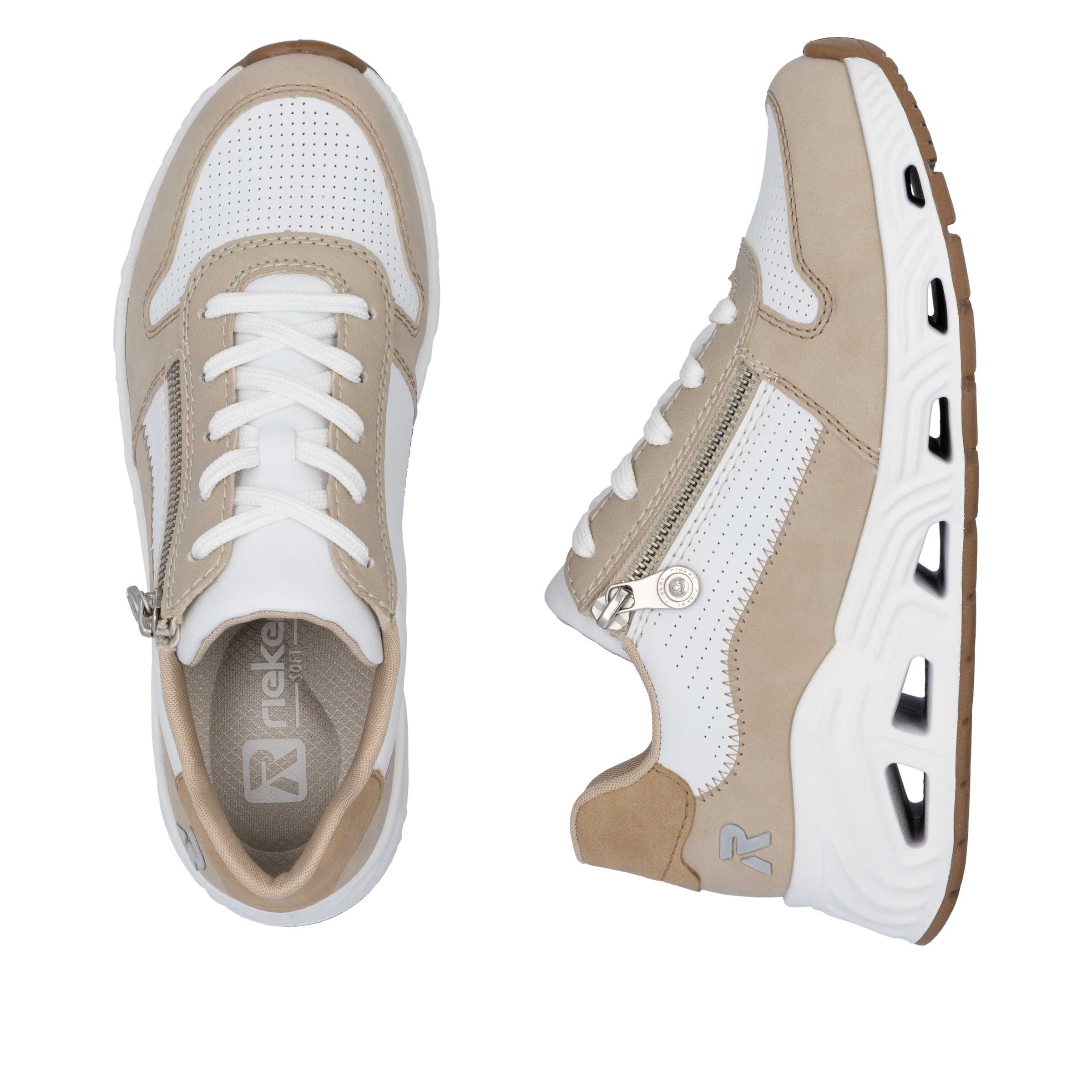 RIEKER Sport Keilsneaker  Schnürschuh, Halbschuh, Freizeitsneaker mit Reißverschluss