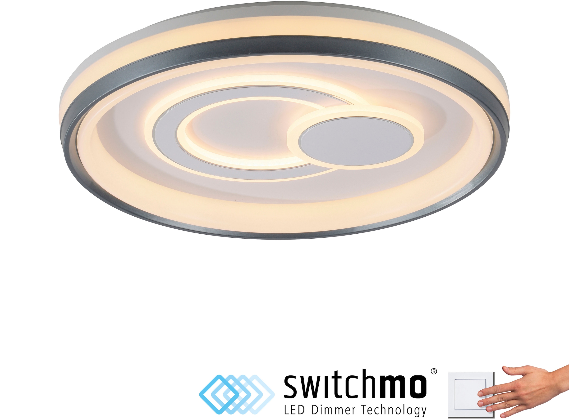 JUST LIGHT Deckenleuchte »MINELLI« LED-Board 1 Stk. Warmweiß LED, dimmbar, Switchmo