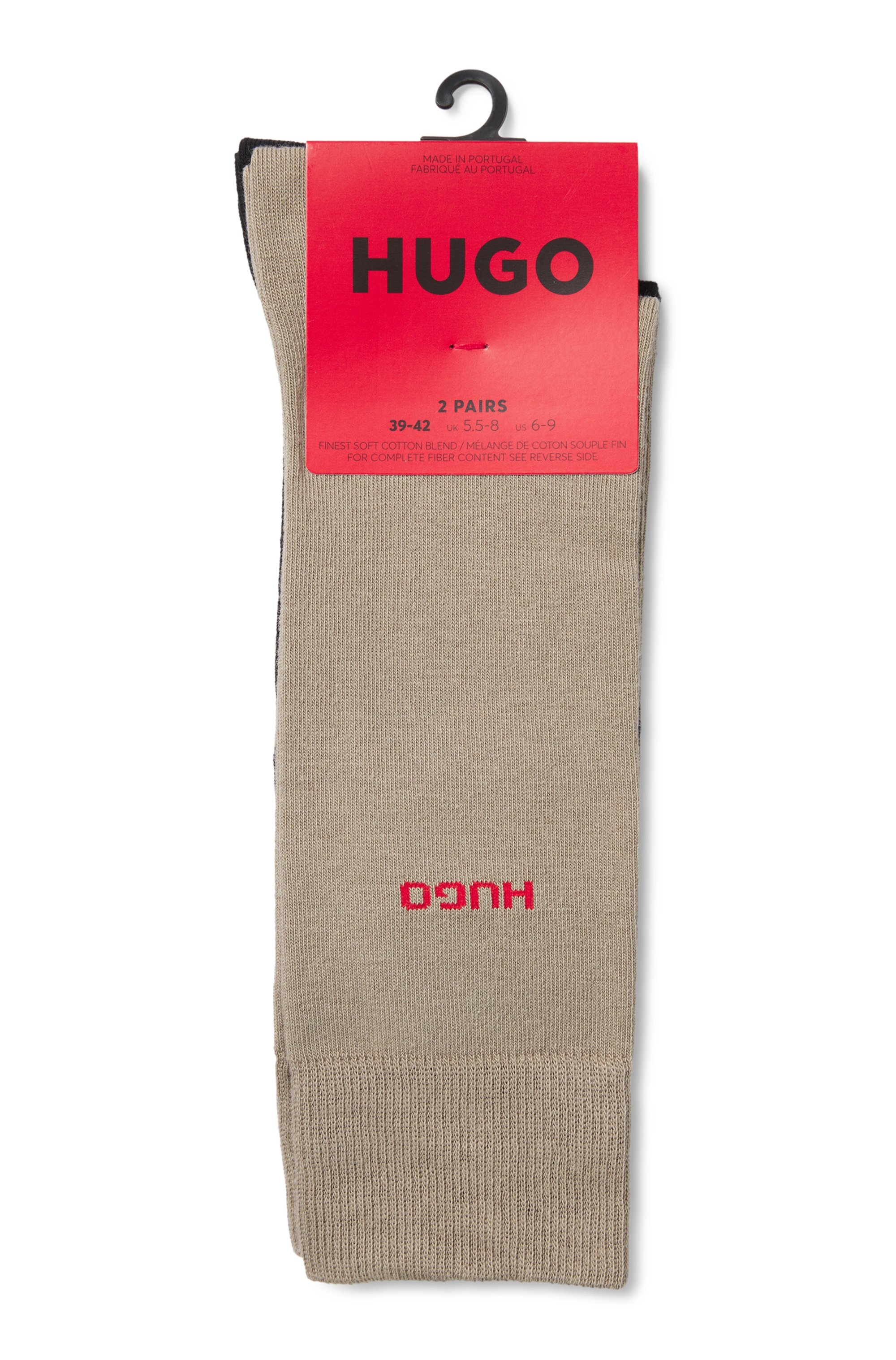 HUGO Underwear Businesssocken »2P RS UNI CC«, (Packung, 2 Paar, 2er Pack), mit kontrastfarbenem HUGO Logo-Schriftzug