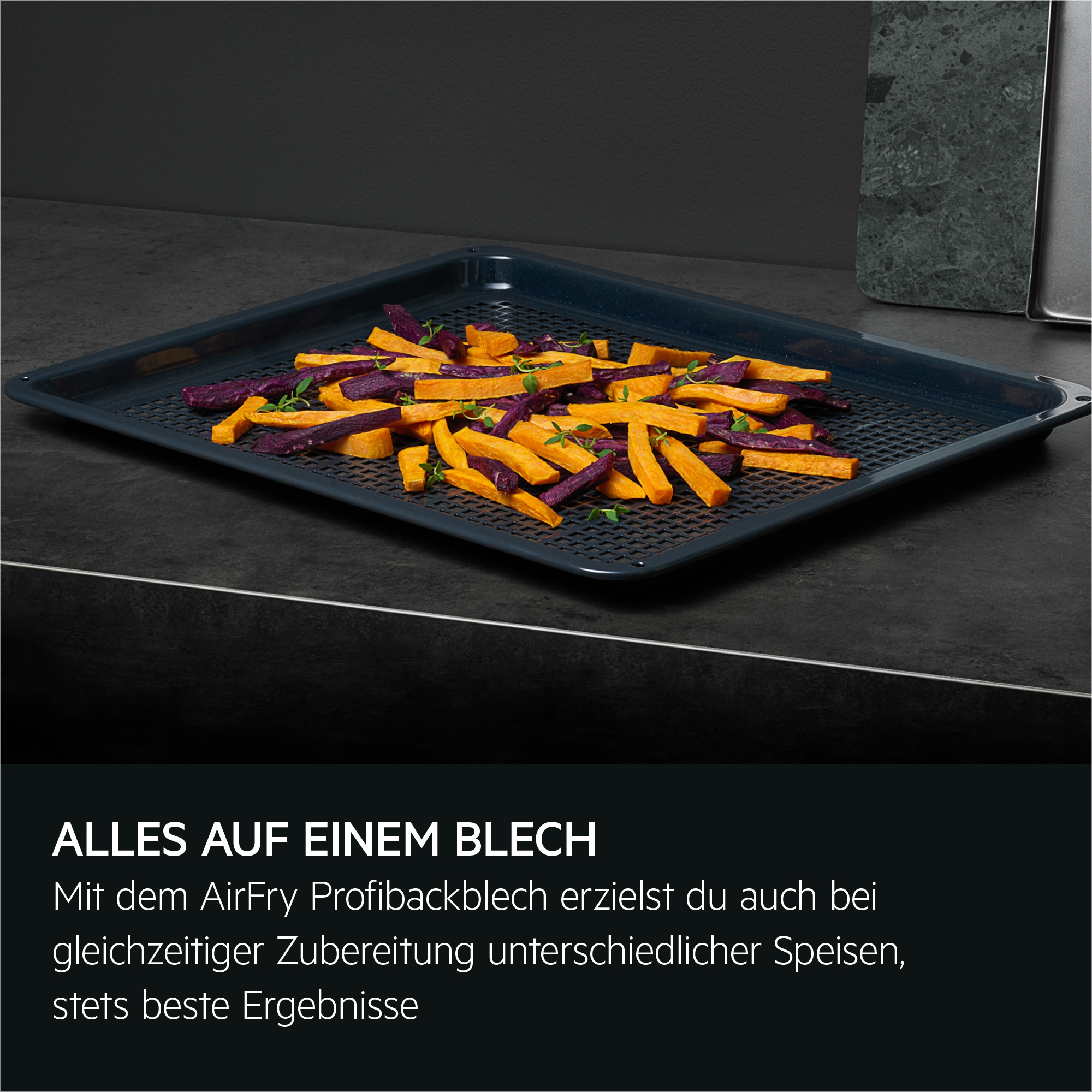 AEG Backblech »AirFry Tray Backblech A9OOAF00«, Emaille, perfekt geröstetes Gemüse und knusprige Pommes frites mit weniger Öl