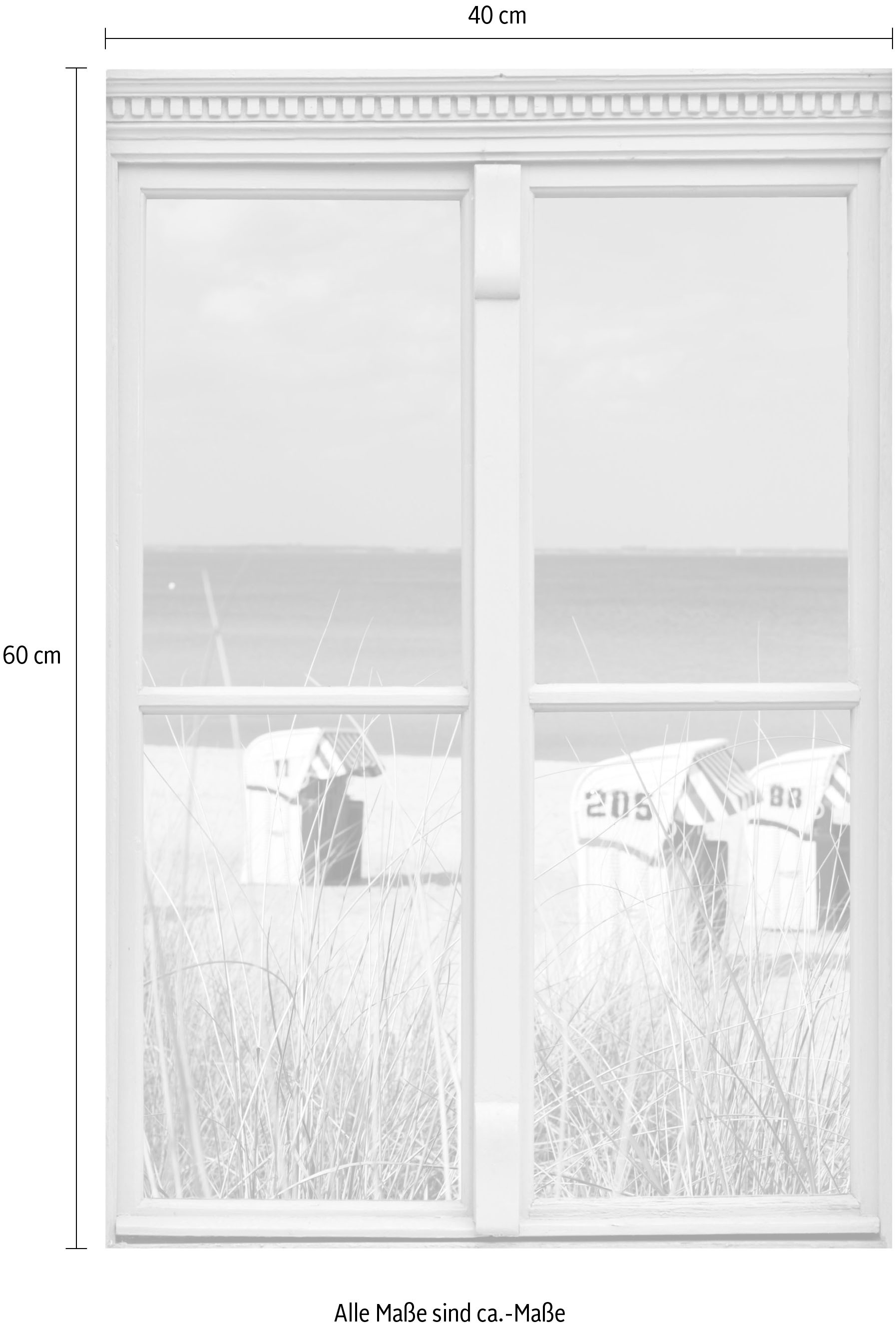 queence Wandsticker »Strandkörbe« Wandsticker, Wandbild, selbstklebend, 3D, Fenster