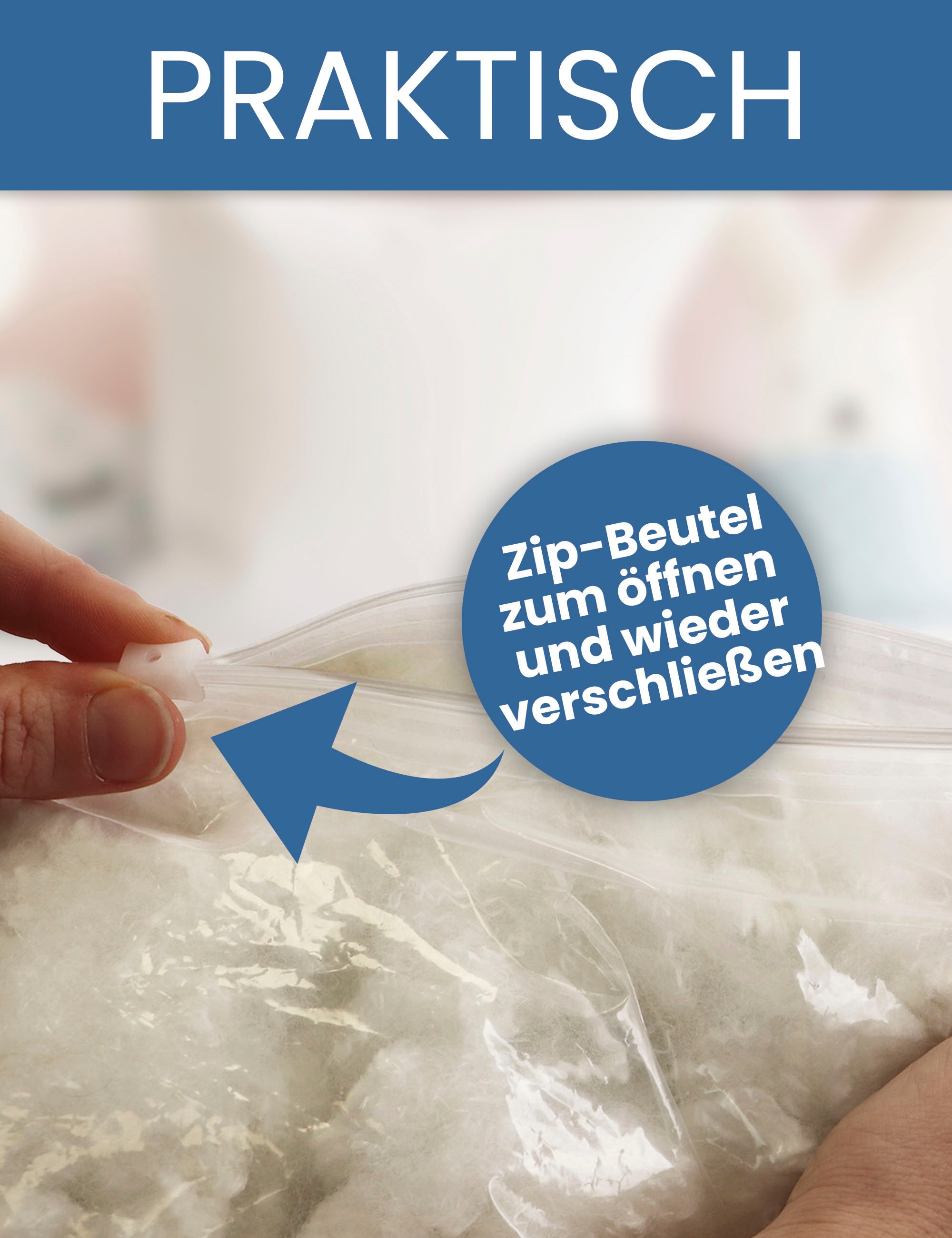 Primaflor-Ideen in Textil Kissenfüllung »Premium Füllwatte hochbauschend« Füllmaterial für Kissen, Kuscheltiere & Puppen, Möbel, waschbar