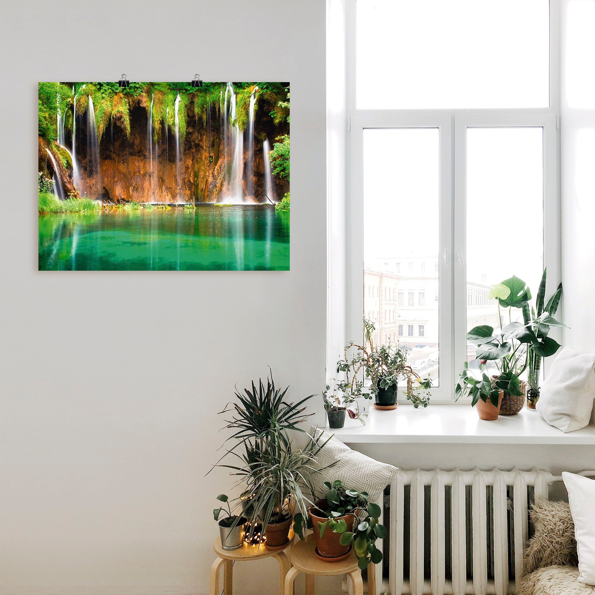 Artland Wandbild »Schöner Wasserfall im Wald« Gewässer 1 Stk. tlg. als Leinwandbild, Poster in verschied. Größen