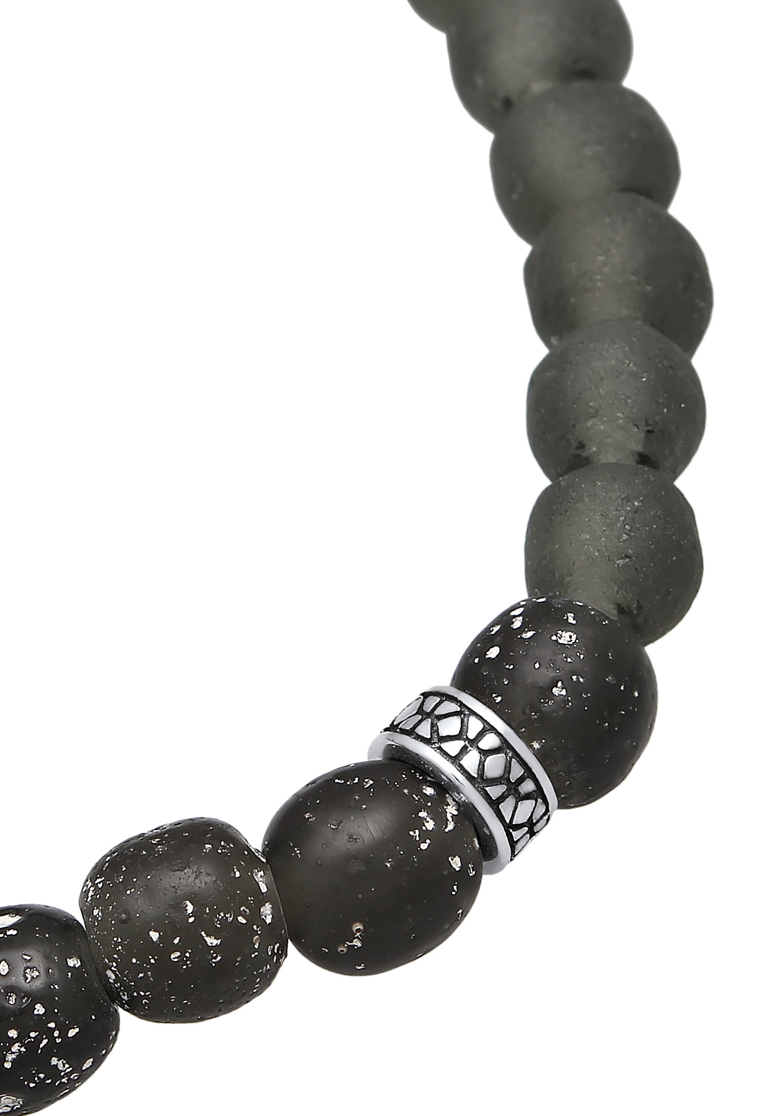Kuzzoi Armkette »Armband Recycelte Glas Perlen Beads Olive 925 Silber«